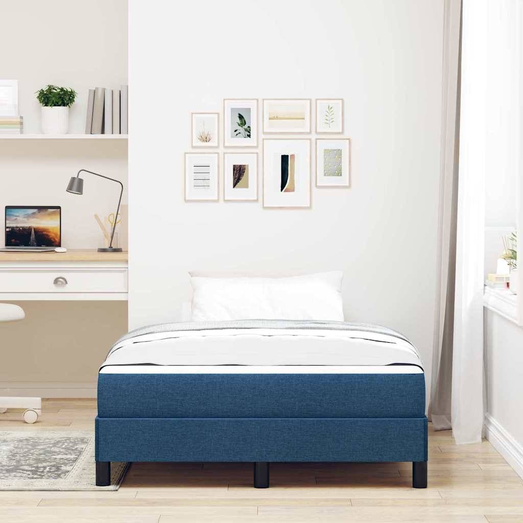 vidaXL Boxspringbett mit Matratze Blau 120 x 190 cm Stoff