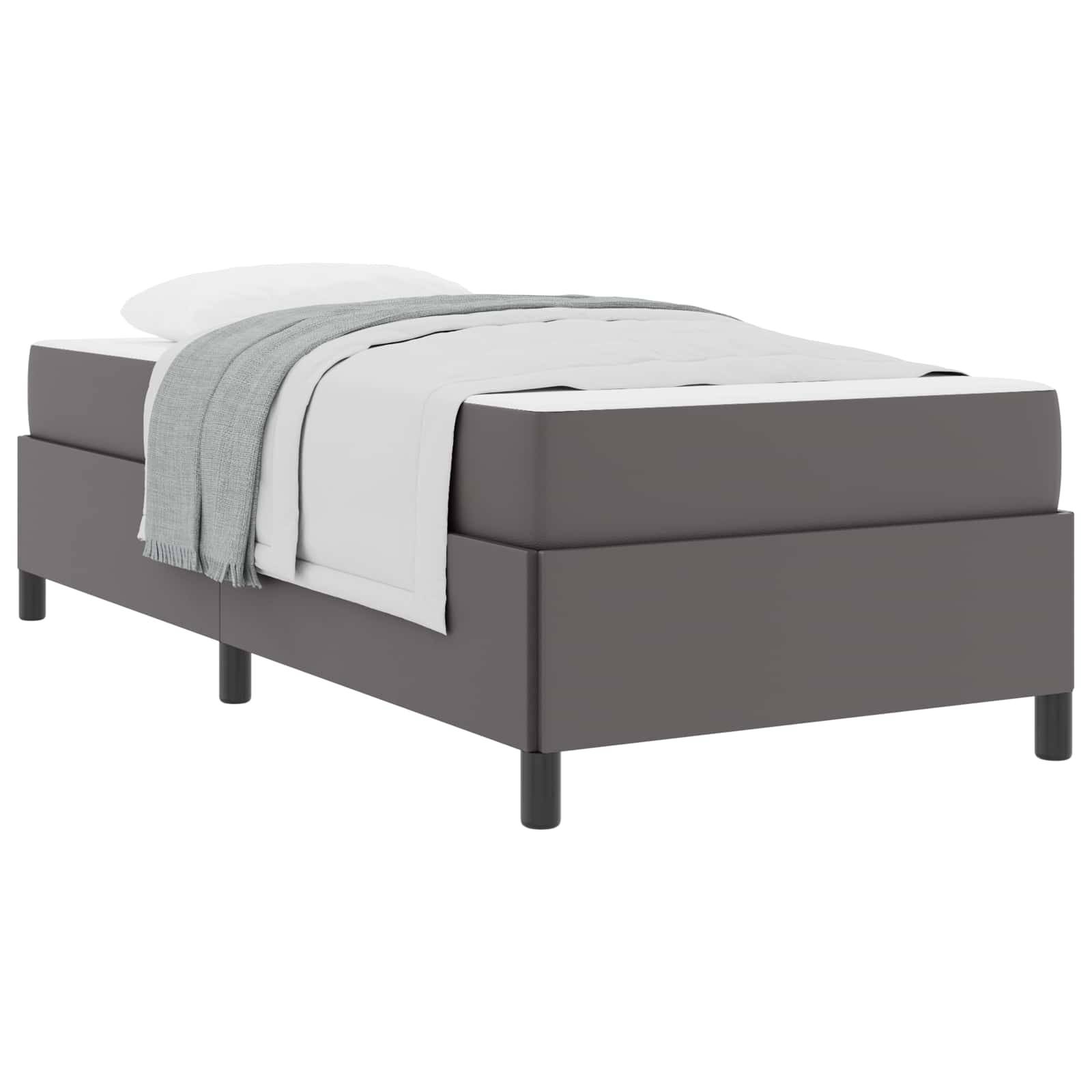 vidaXL Bettrahmen mit Matratze Grau 100 x 200 cm Stoff