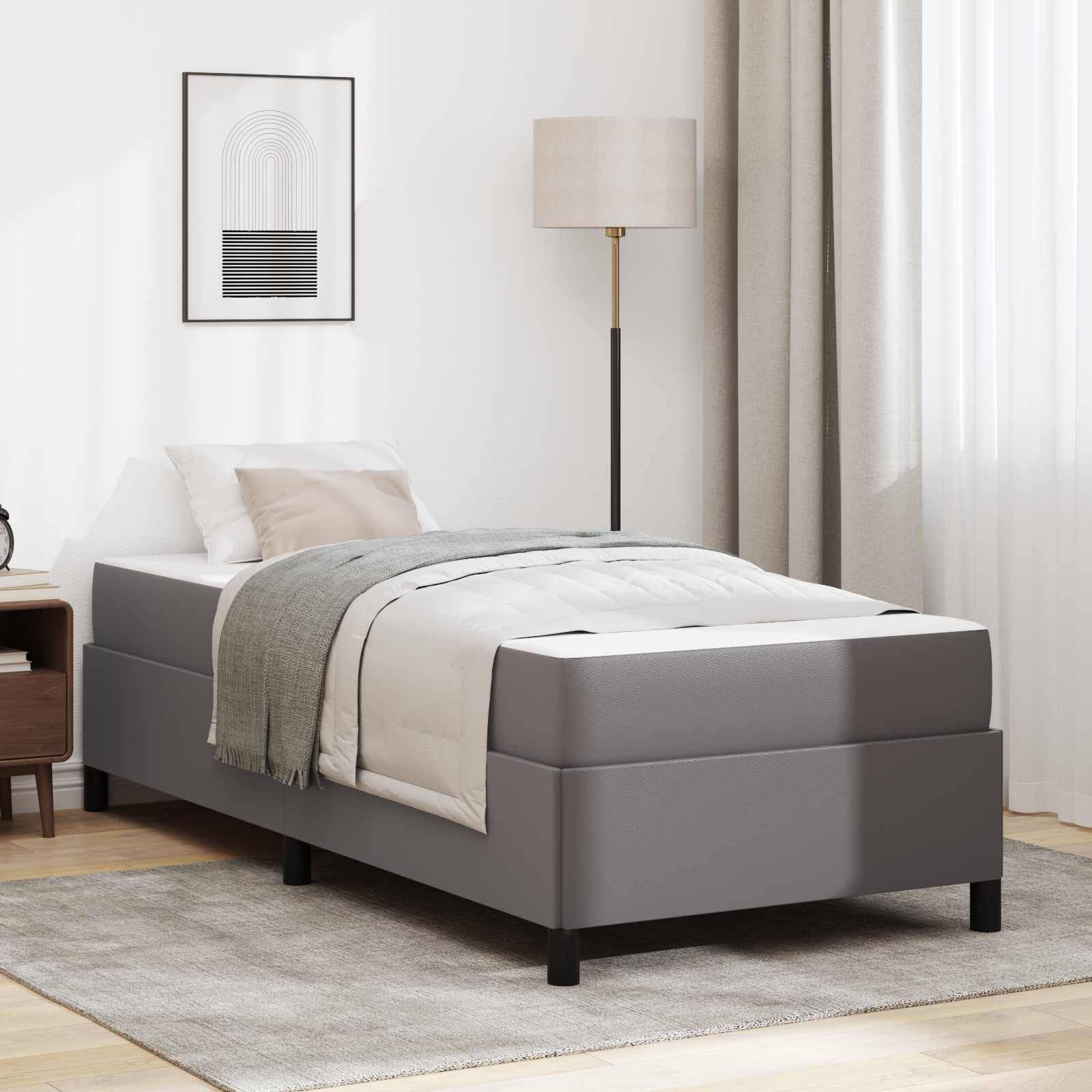 vidaXL Bettrahmen mit Matratze Grau 80 x 200 cm Stoff