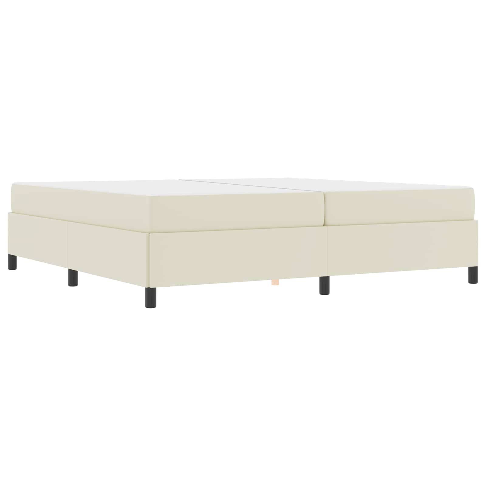 vidaXL Bettrahmen mit Matratze Creme 200 x 200 cm Stoff
