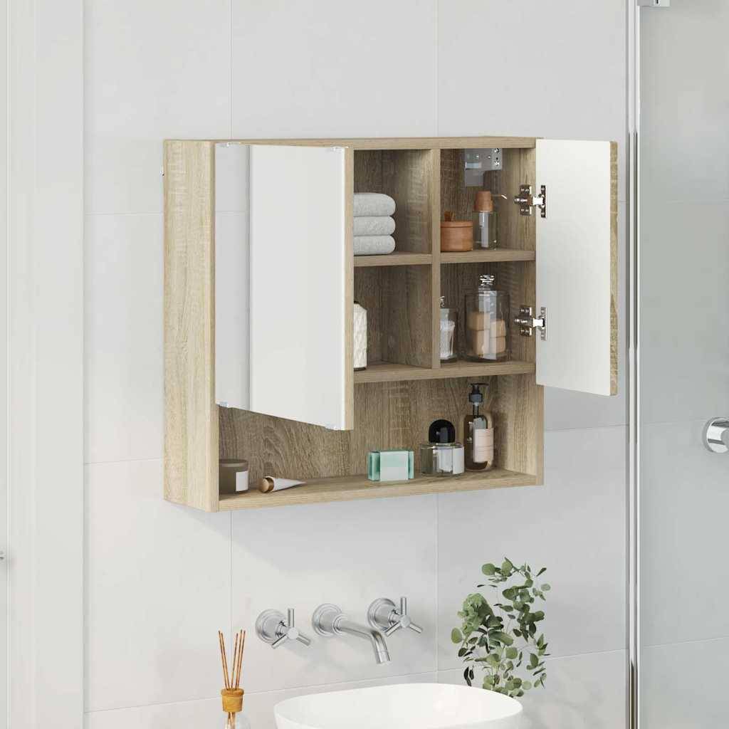 vidaXL Spiegelschrank Sonoma-Eiche 59 x 17 x 55 cm Holzwerkstoff