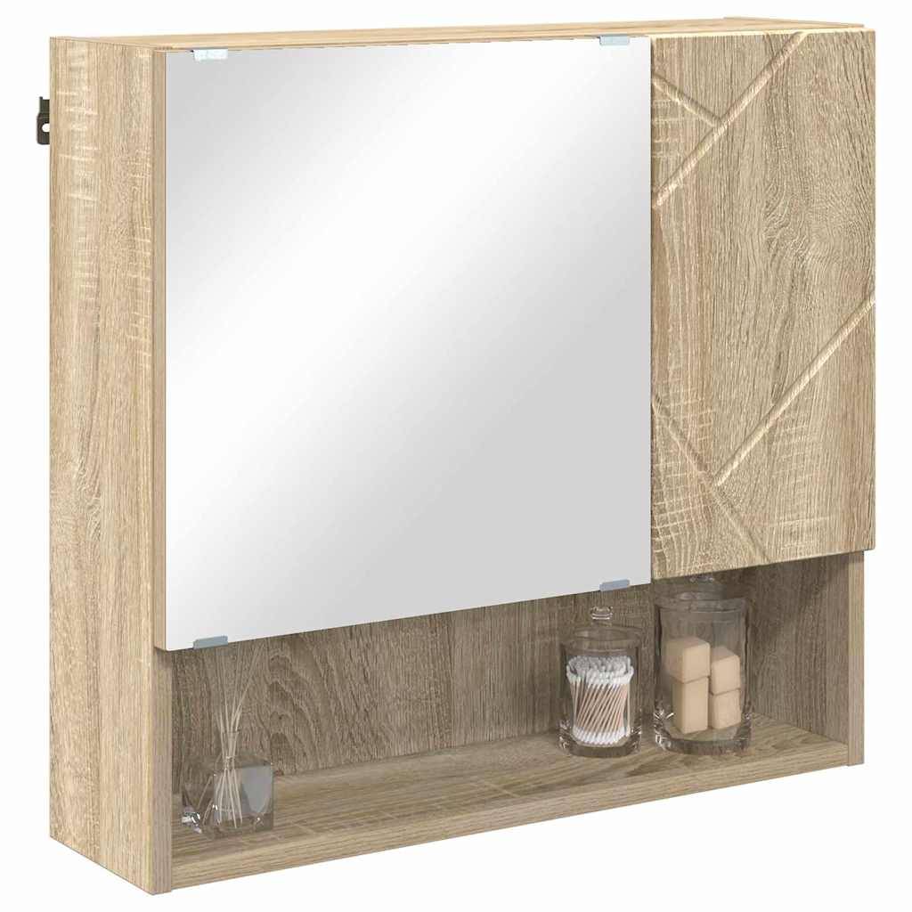vidaXL Spiegelschrank Sonoma-Eiche 59 x 17 x 55 cm Holzwerkstoff