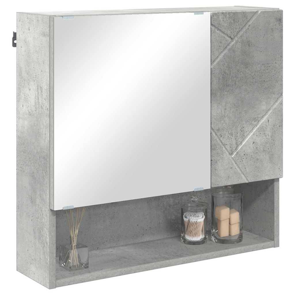 vidaXL Spiegelschrank mit Tür Beton Grau 59 x 17 x 55 cm Holzwerkstoff