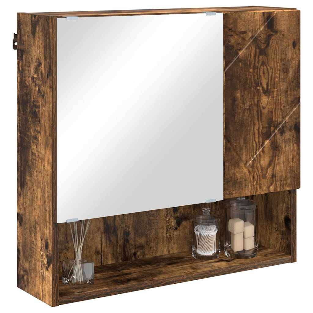 vidaXL Spiegelschrank Geräucherte Eiche 59 x 17 x 55 cm Holzwerkstoff