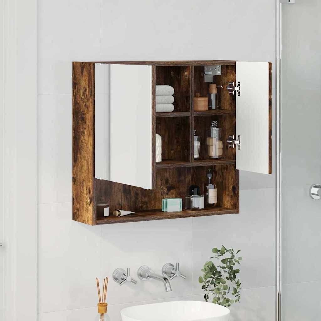 vidaXL Spiegelschrank Geräucherte Eiche 59 x 17 x 55 cm Holzwerkstoff