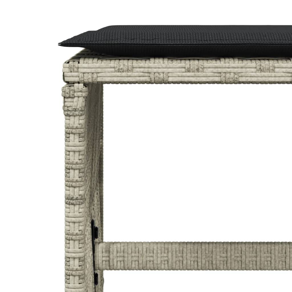 vidaXL 11-tlg. Garten-Essgruppe mit Kissen Hellgrau Poly Rattan