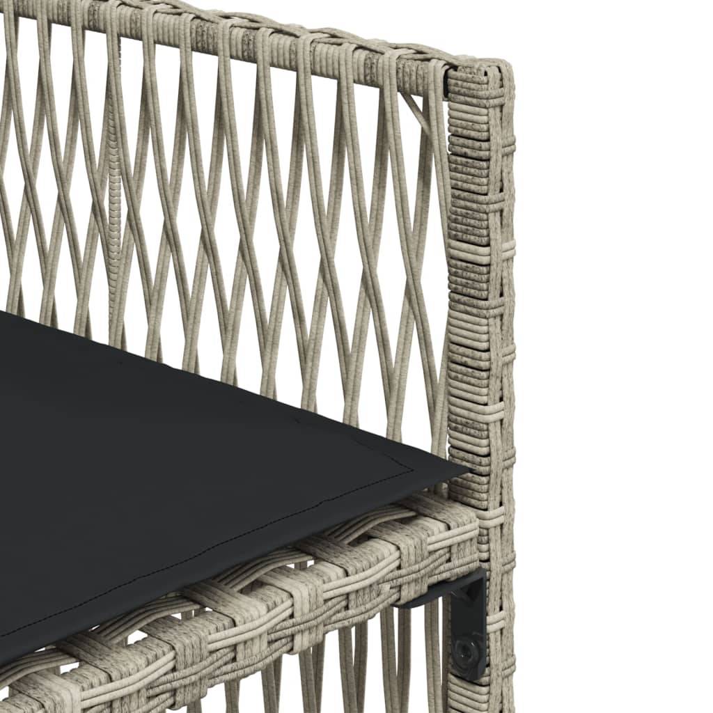 vidaXL 5-tlg. Garten-Essgruppe mit Kissen Hellgrau Poly Rattan