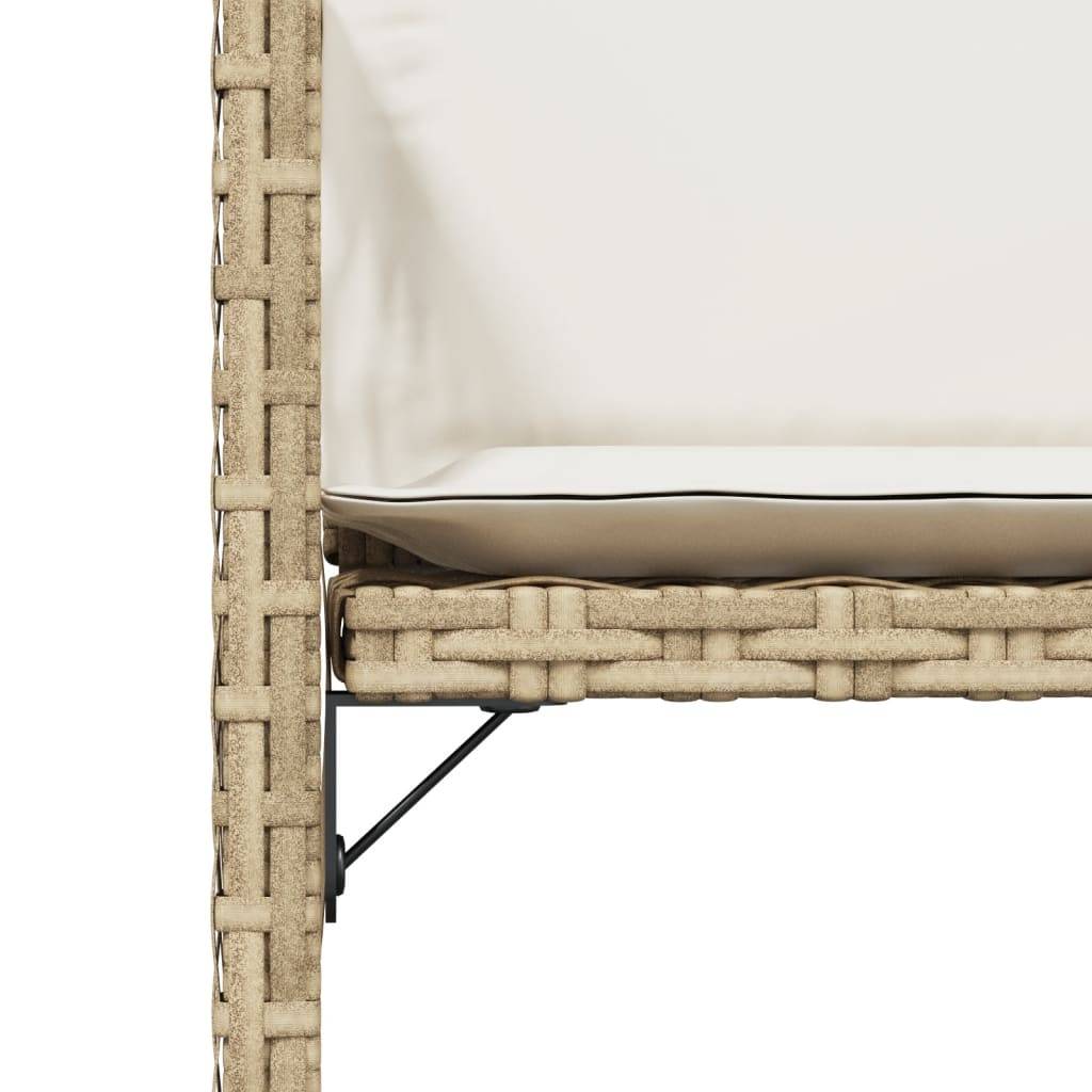 vidaXL Gartenstühle mit Kissen 4 Stk. Beige Poly Rattan