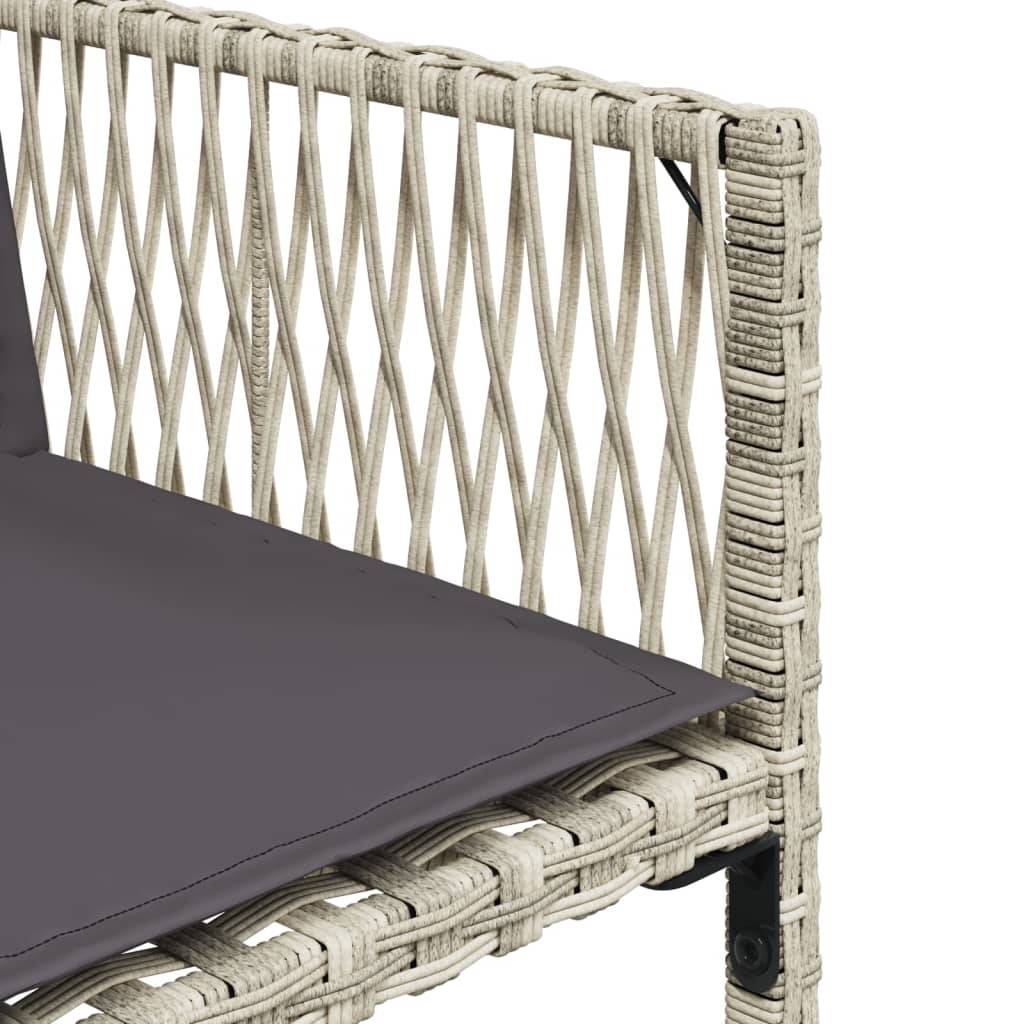 vidaXL 17-tlg. Garten-Essgruppe mit Kissen Hellgrau Poly Rattan
