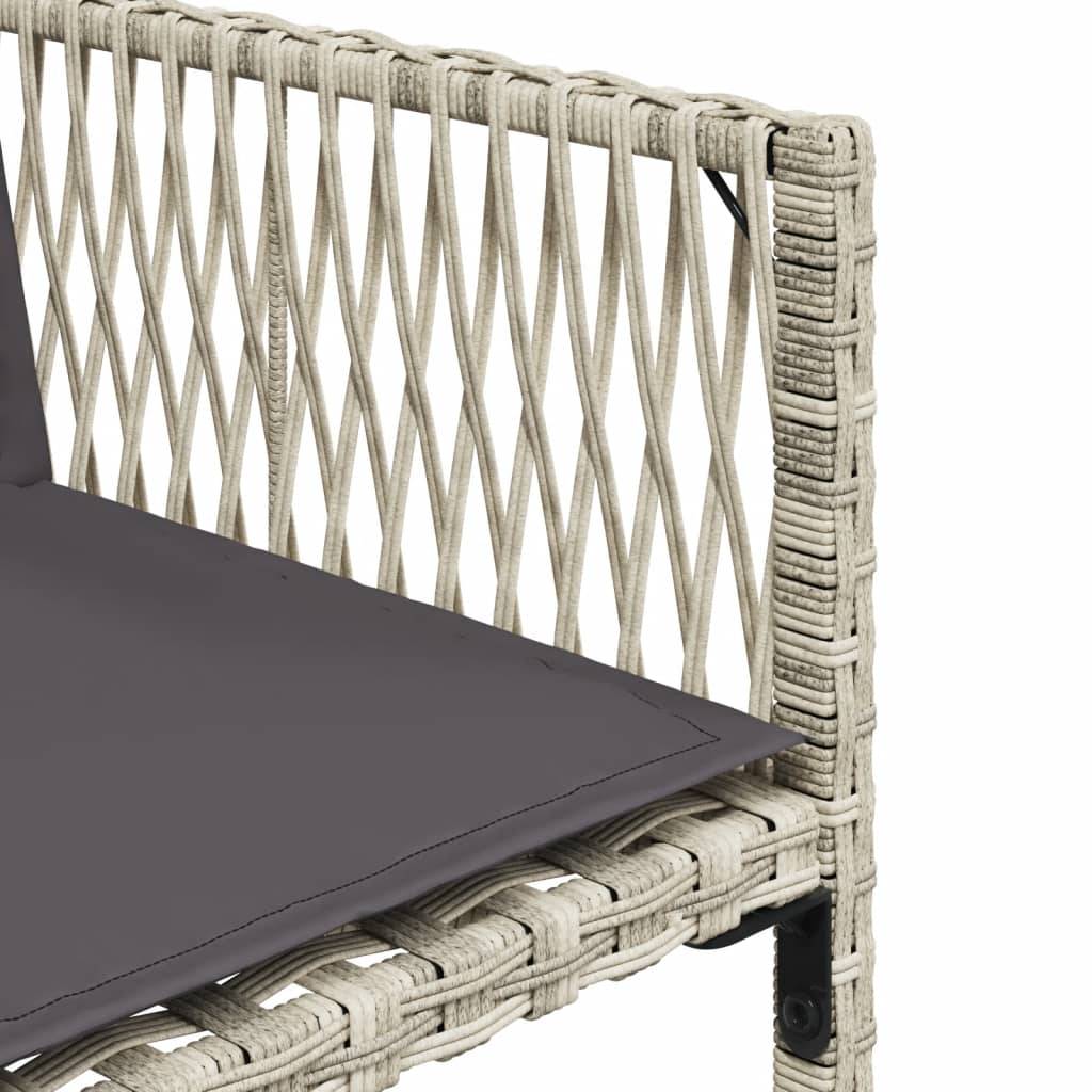 vidaXL 13-tlg. Garten-Essgruppe mit Kissen Hellgrau Poly Rattan