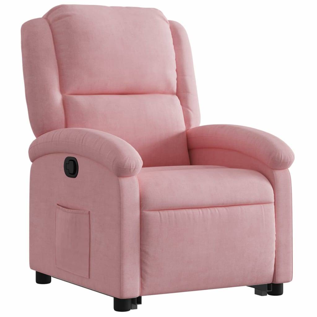 vidaXL Relaxsessel mit Aufstehhilfe Rosa Samt