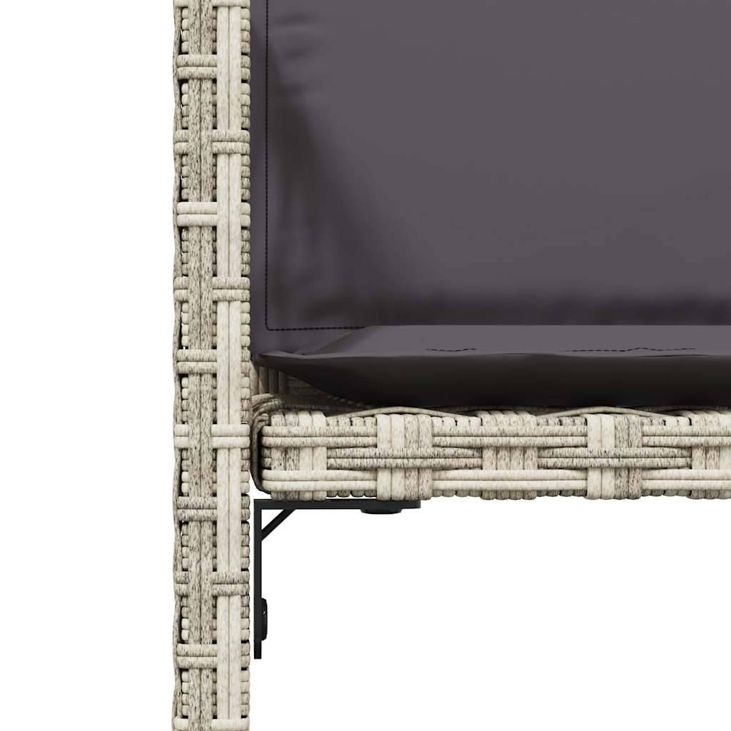 vidaXL Gartenstühle mit Kissen 4 Stk. Hellgrau Poly Rattan