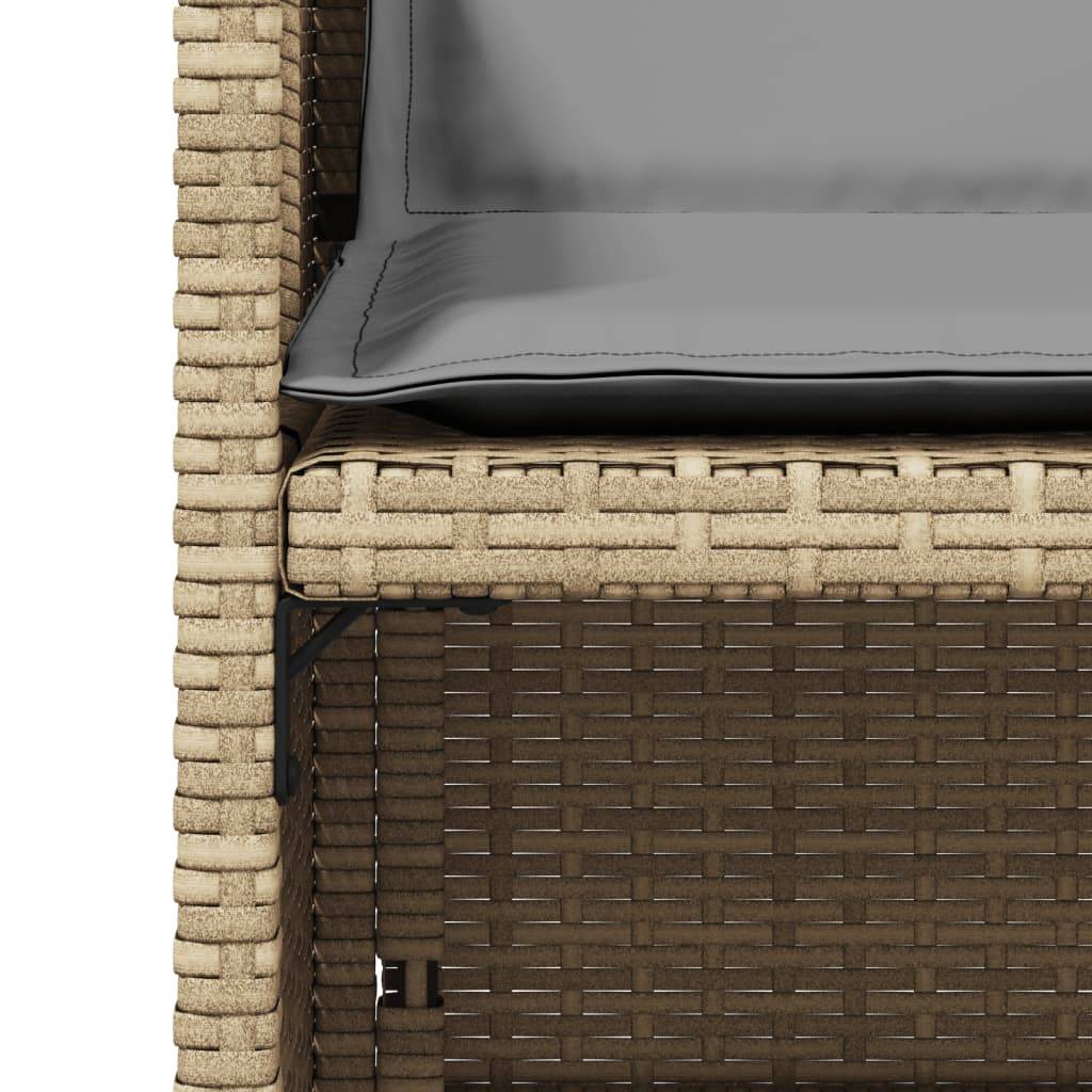 vidaXL 5-tlg. Garten-Essgruppe mit Kissen Beigemischung Poly Rattan