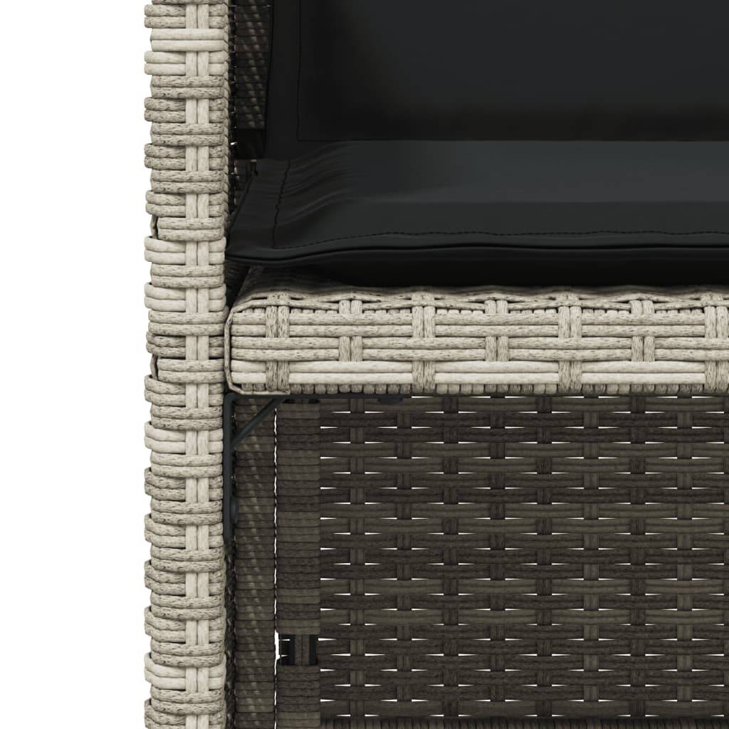 vidaXL 5-tlg. Garten-Essgruppe mit Kissen Hellgrau Poly Rattan