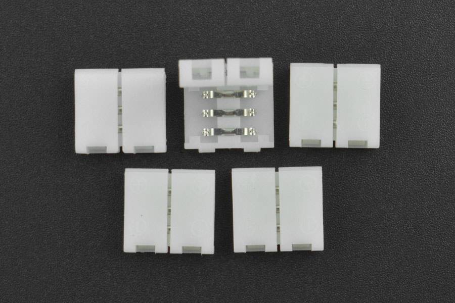 DFRobot 3Pin LED Strip Connector (5pcs) Solderless Snap-Down Design