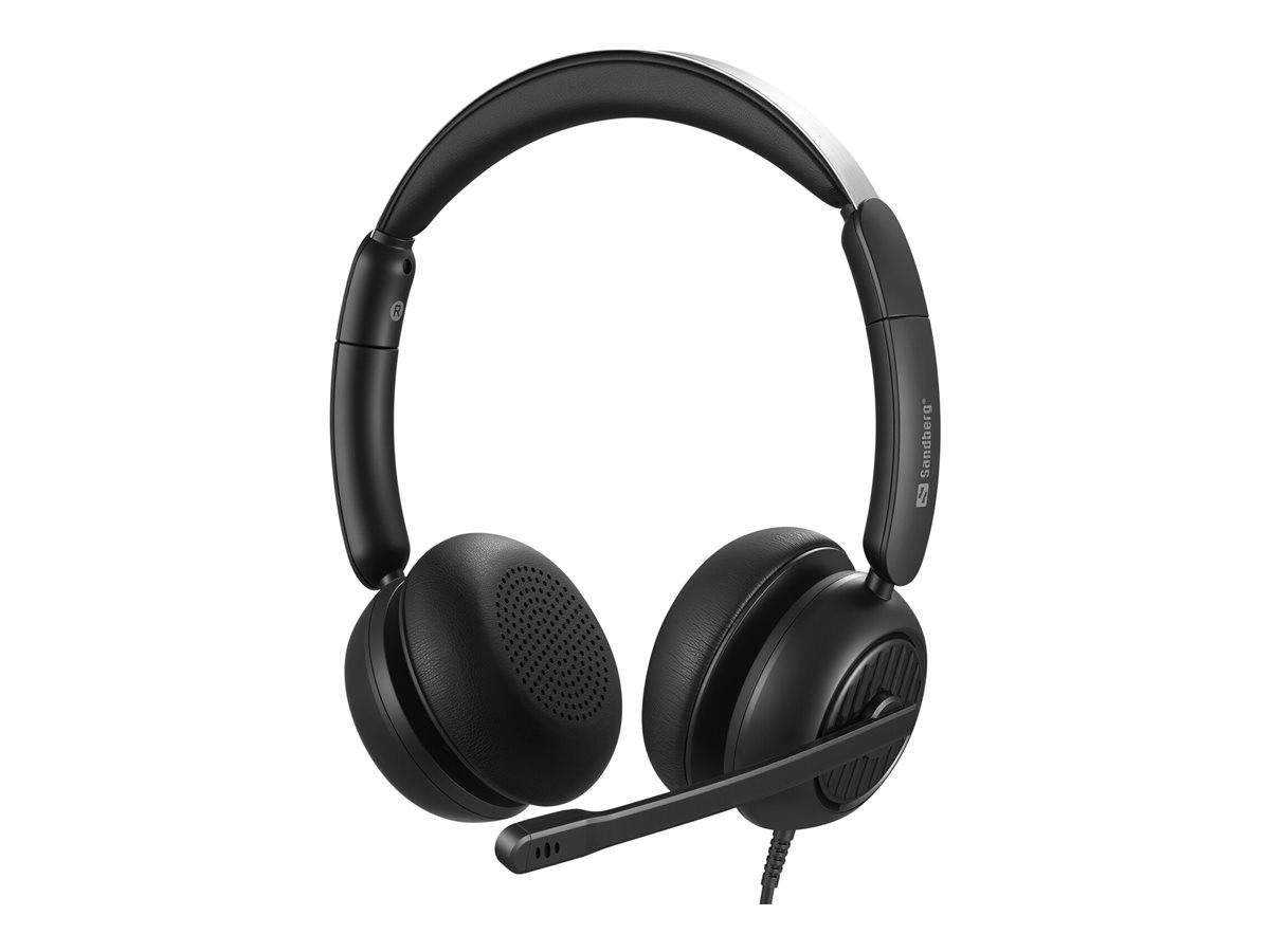 Schwarze Over-Ear-Kopfhörer mit gepolstertem Kopfbügel und angebrachtem Mikrofon, entwickelt für multimediale Anwendungen.