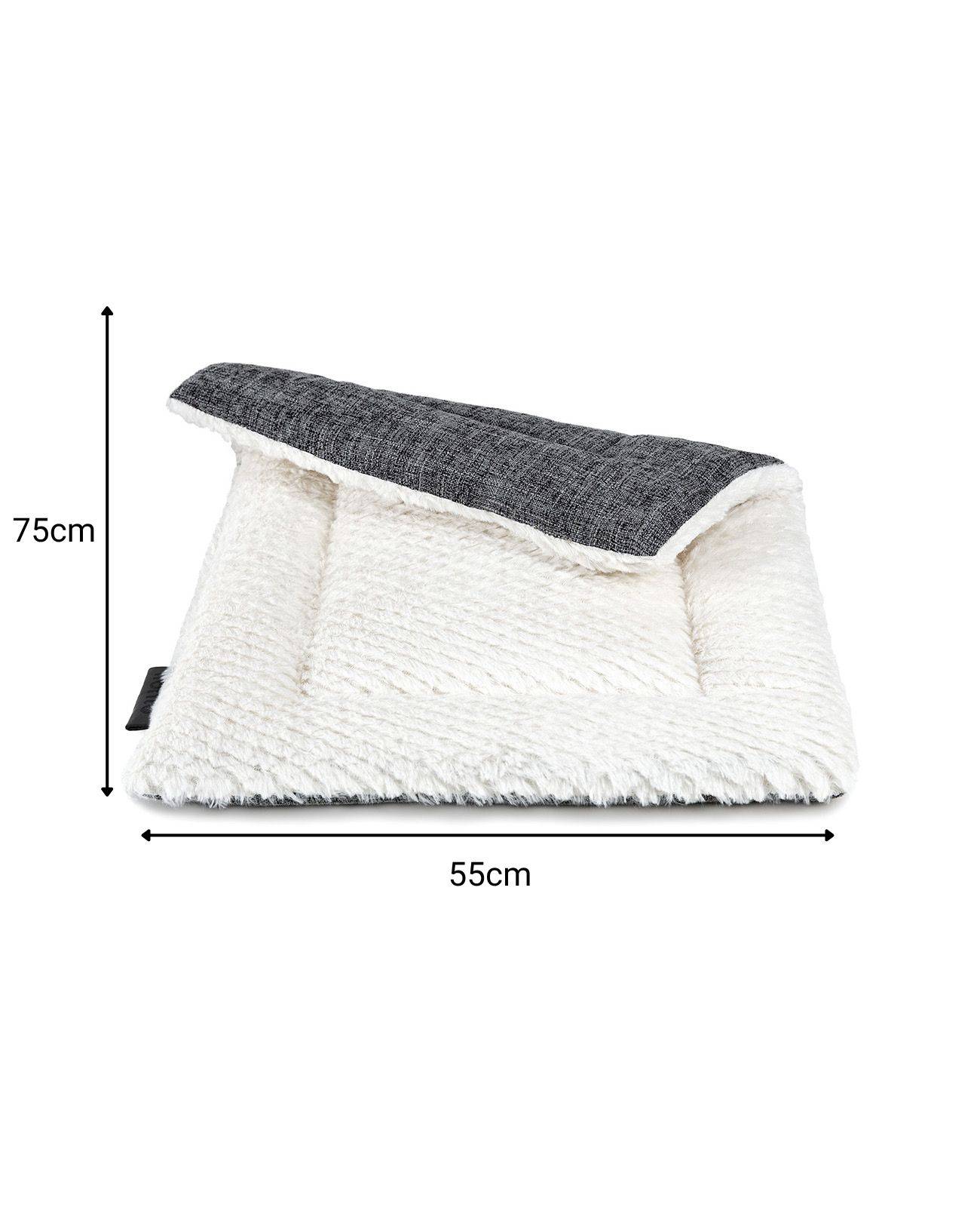 lionto Katzen-Wendedecke, flauschige, wendbare Decke für Sofa, Körbchen & Fensterbrett, pflegeleicht & robust, 75x55 cm