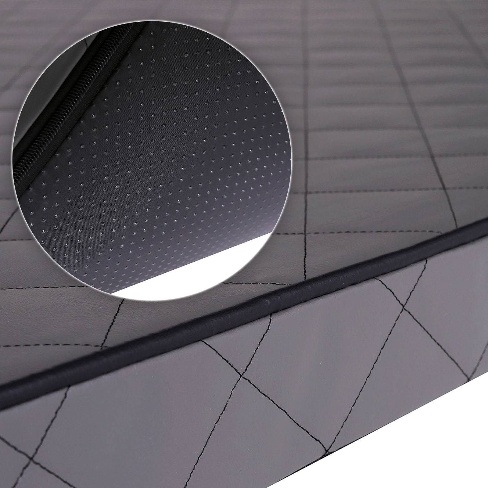 lionto Hundematte orthopädisch, druckentlastende Memory-Foam Liegefläche, rutschfeste Unterseite & abnehmbarer Bezug, 80x55 cm, grau