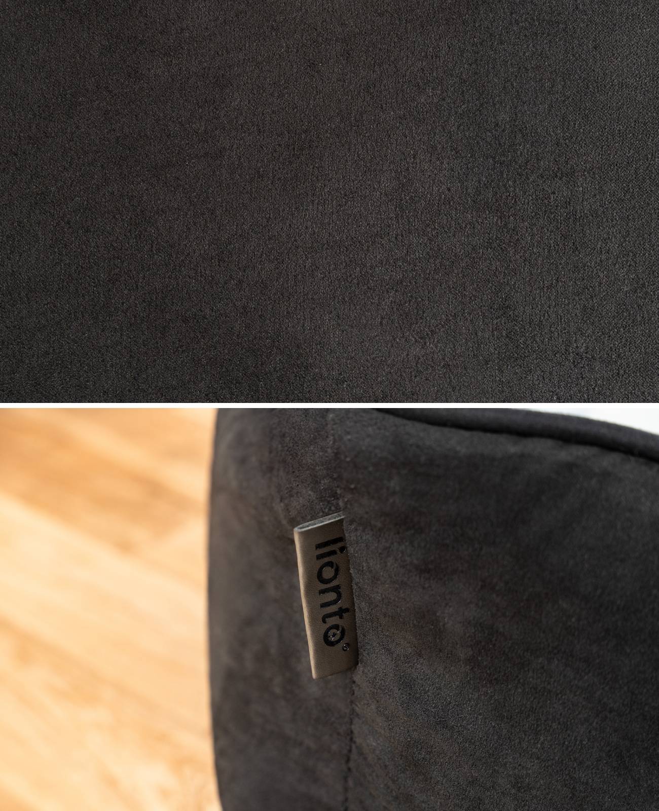 lionto Wendesofa für Katzen, 2-in-1 Katzenbett, weich gepolstert & pflegeleicht, modernes Design, 80x60 cm, schwarz/grau