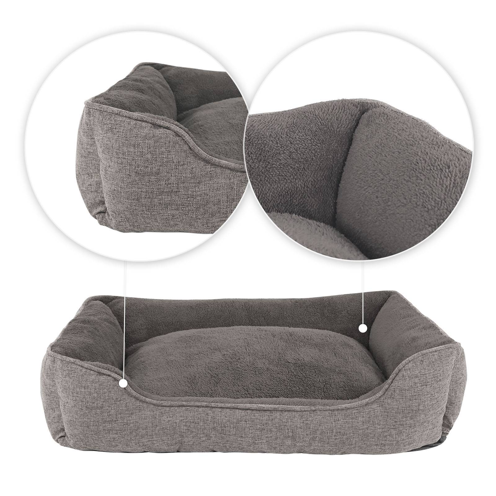 lionto Hundebett mit abnehmbarem Bezug, 110x80 cm, grau