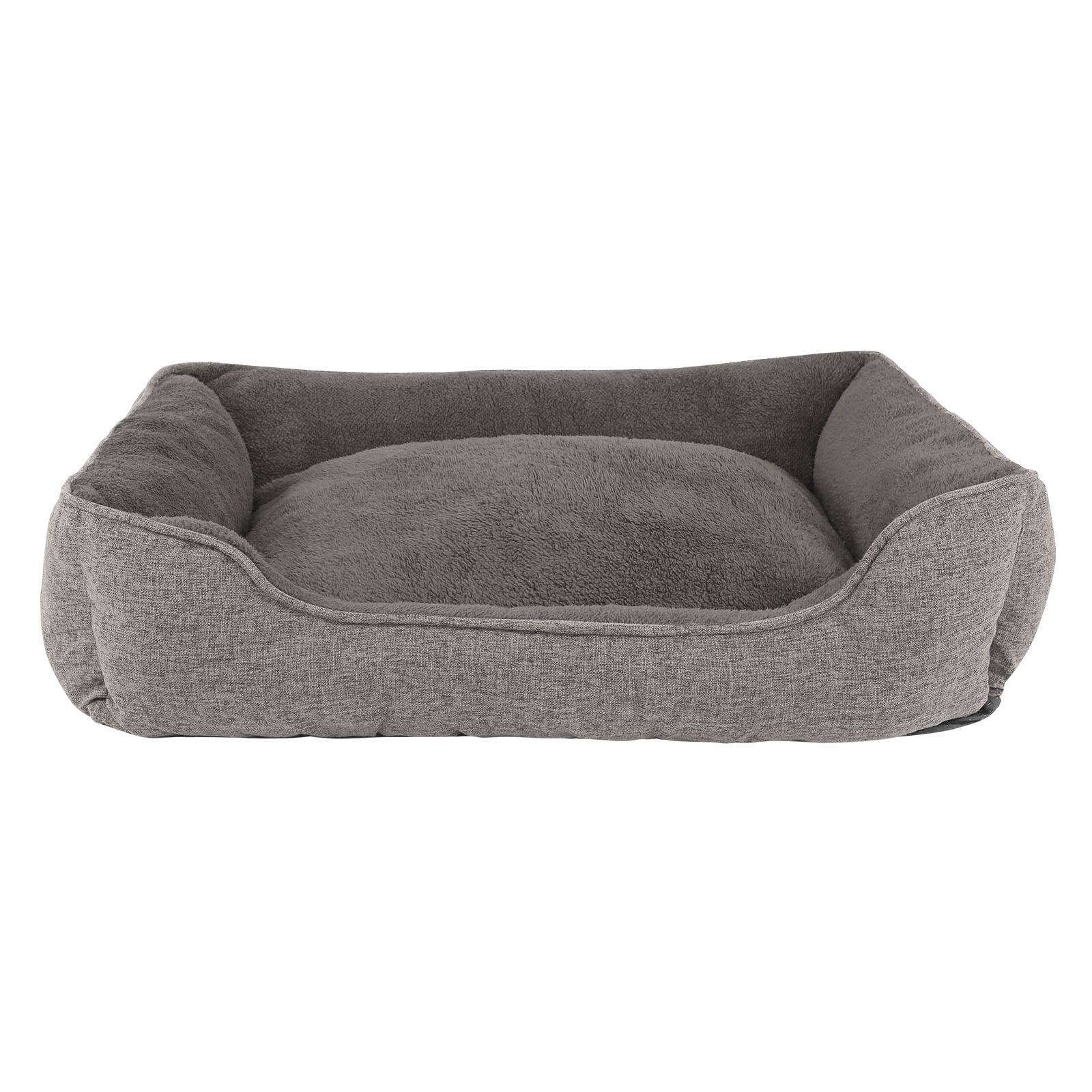 lionto Hundebett mit abnehmbarem Bezug, 90x75 cm, grau