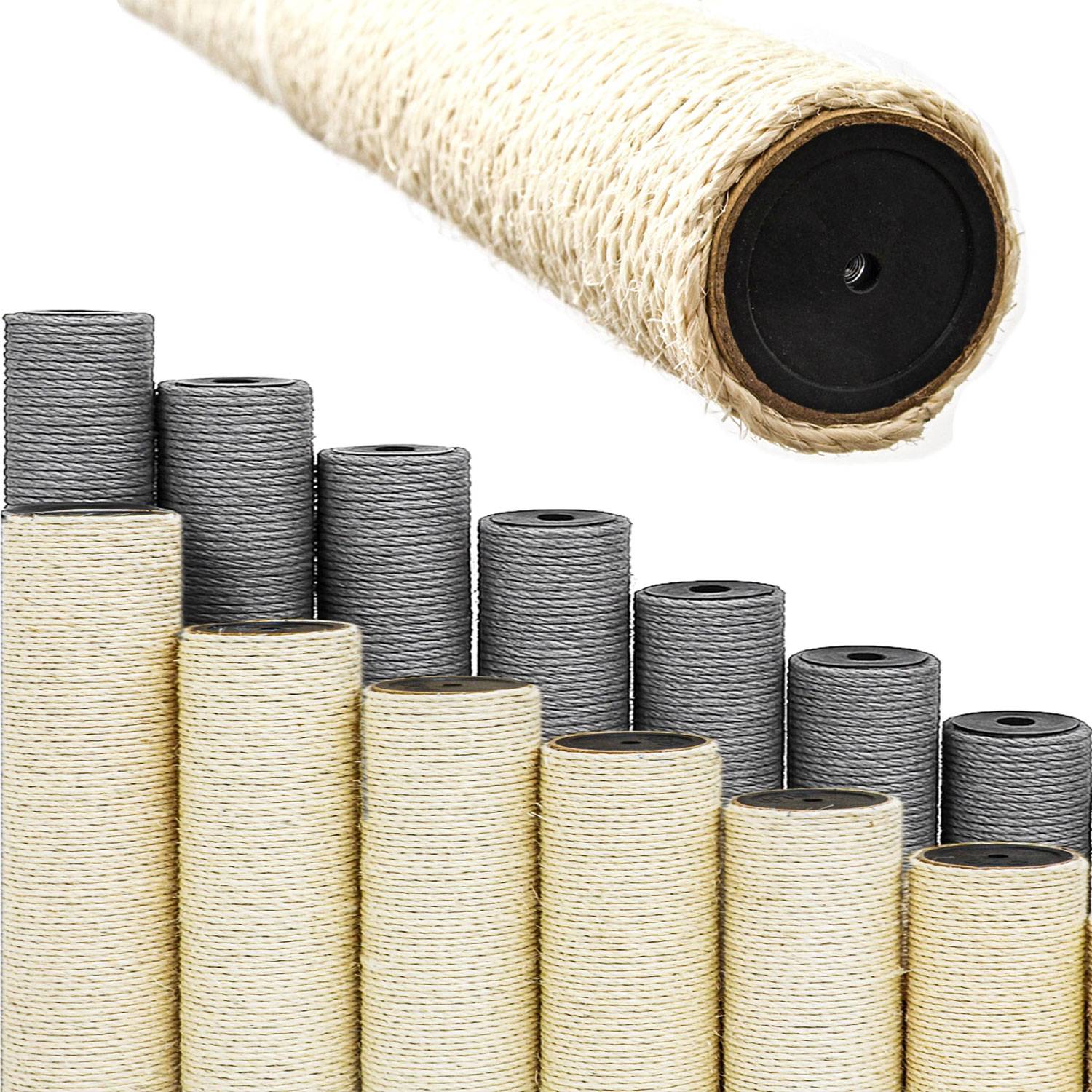 55 cm Sisalstamm für Kratzbaum Ersatzstamm M8 - Ø 9,2 cm Sisalsäule Kratzstamm