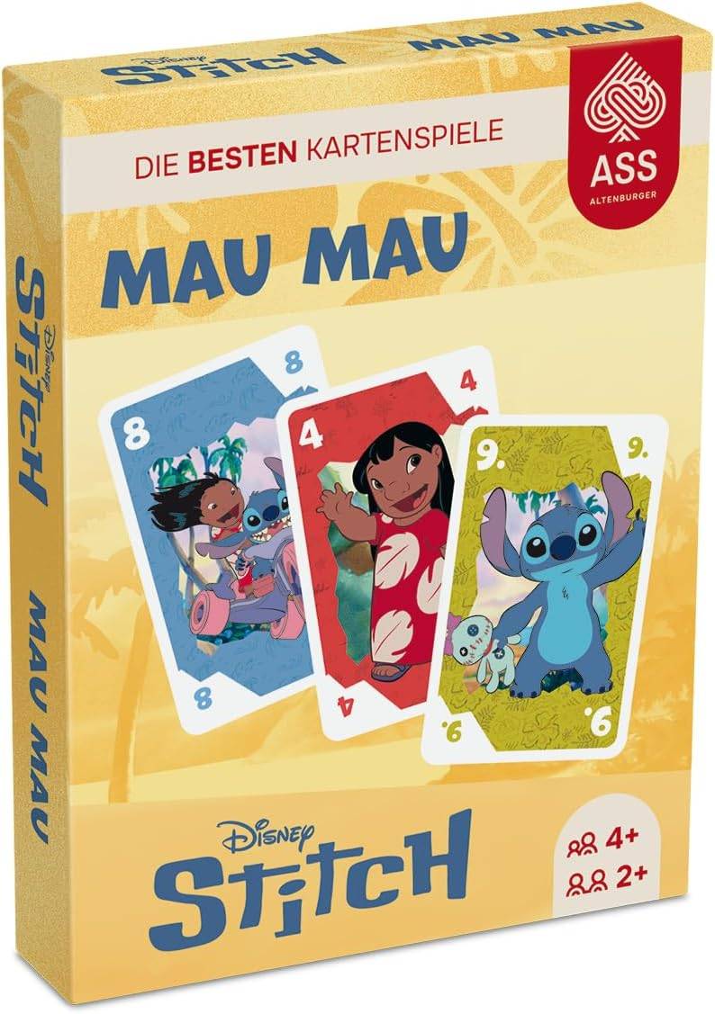 ASS Altenburger Mau Mau Stitch Kartenspiel Kinder Familie Disney Spielkarten Klassiker