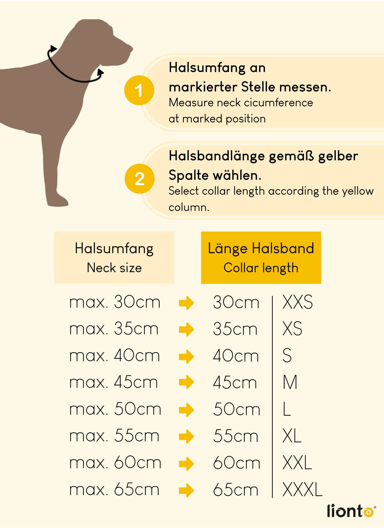 lionto Zugstopp-Halsband, verstellbar & leicht, Retrieverhalsband aus Nylon mit Stoppring, Länge 60 cm, Durchmesser 1 cm, schwarz