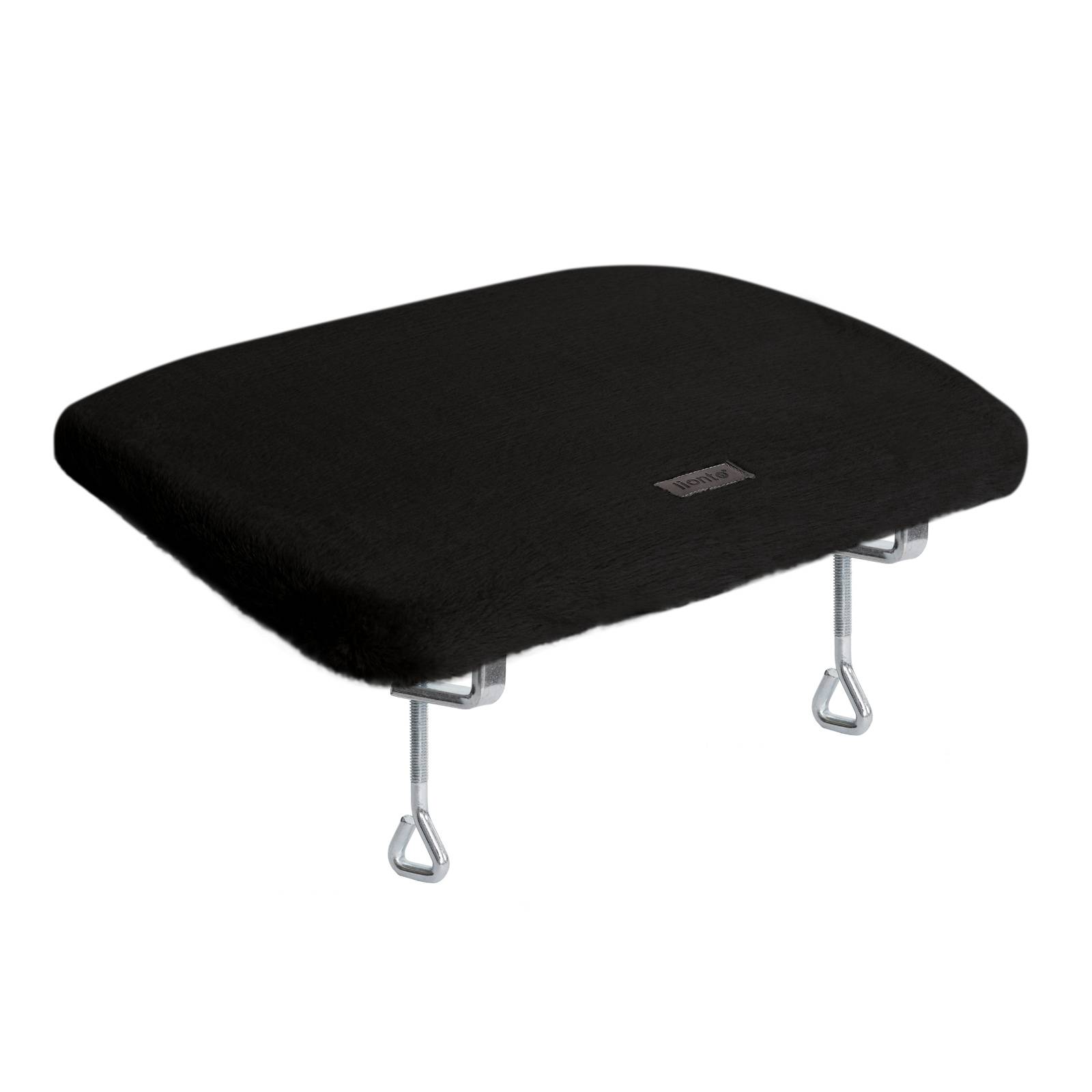 lionto Fensterbrettliege, weiche Katzenliege mit Plüschbezug, stabiler Befestigung & 15 kg Tragkraft, 35x50 cm, schwarz