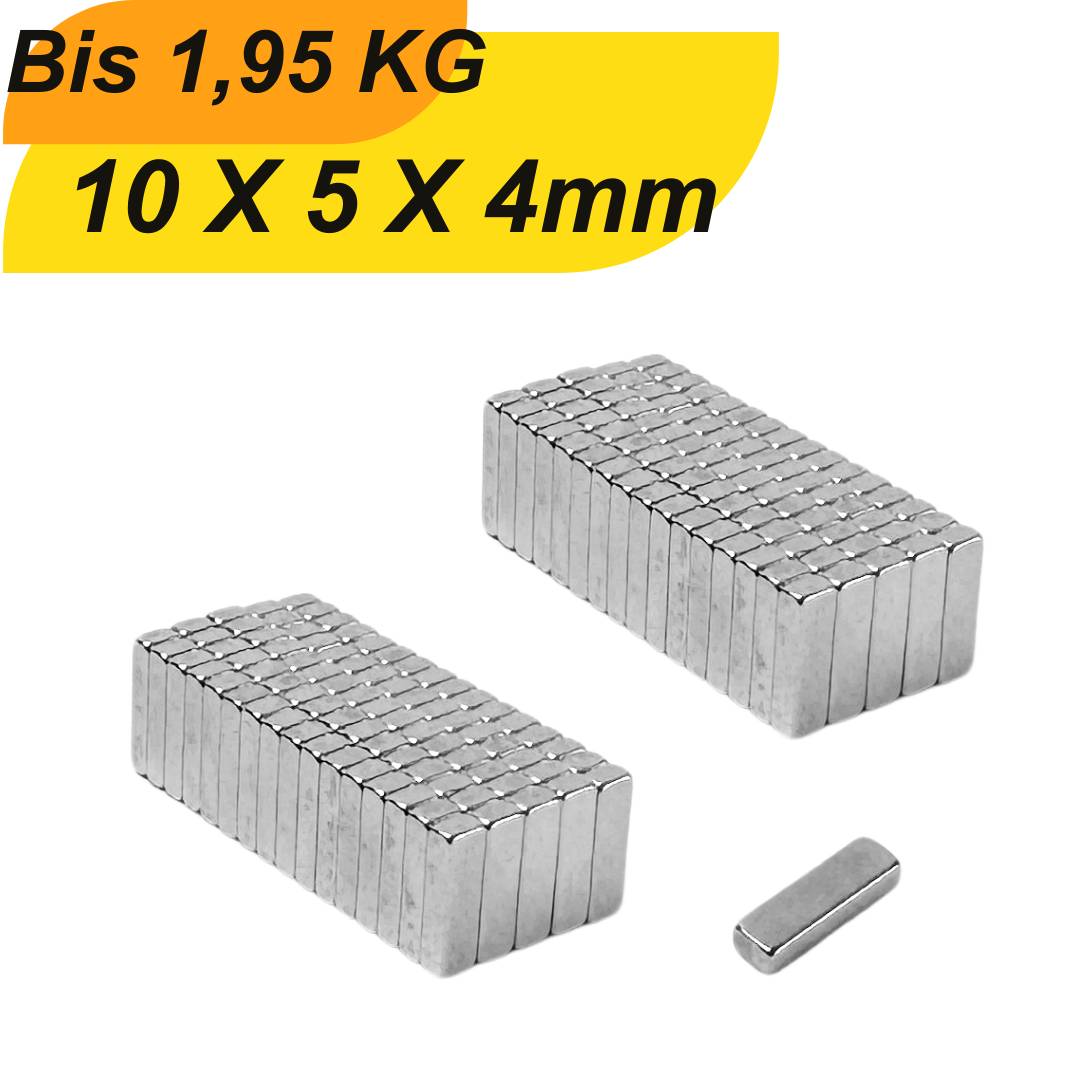 3 Stück Neodym Magnet 10mm x 5mm x 4mm Supermagnete hohe Haftkraft Quadermagnete