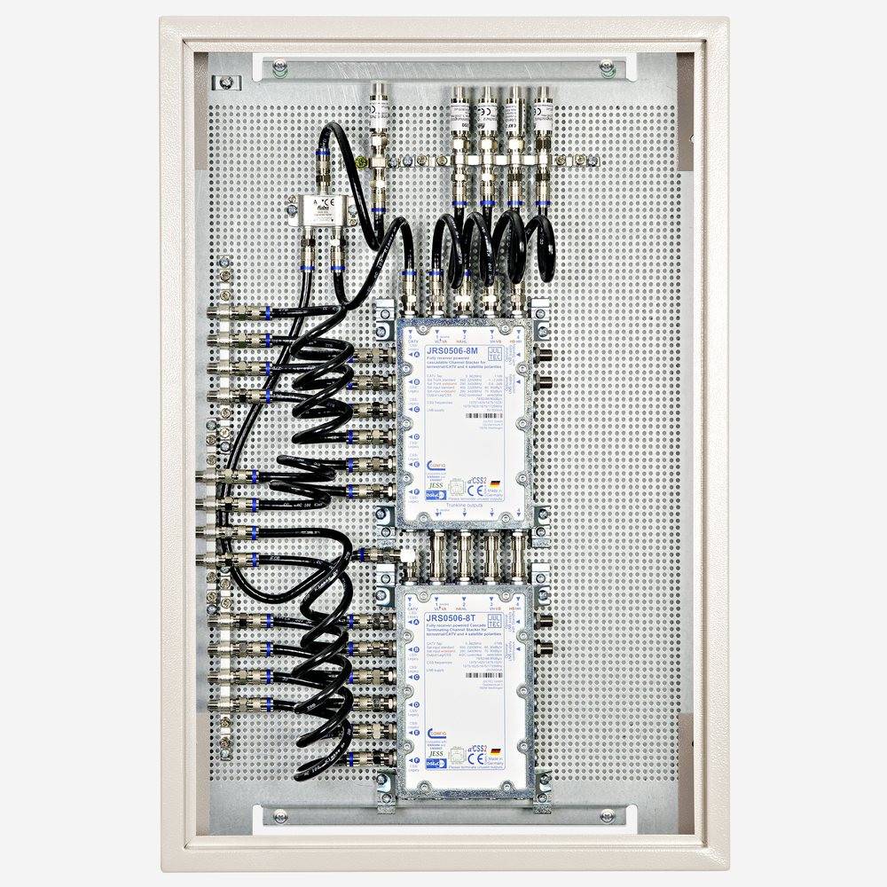 Fuba FEP 5128 SL Einkabel-Multischalter-Paneel | 96 Teilnehmer - 12 Ausgänge für je 8 Frequenzen - komplett vormontiert