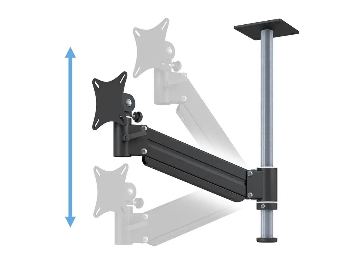TFT-Lift Monitorhalter XL für 1 Bildschirm mit Deckenhalter 17"-32" 9001 (Cremeweiß)