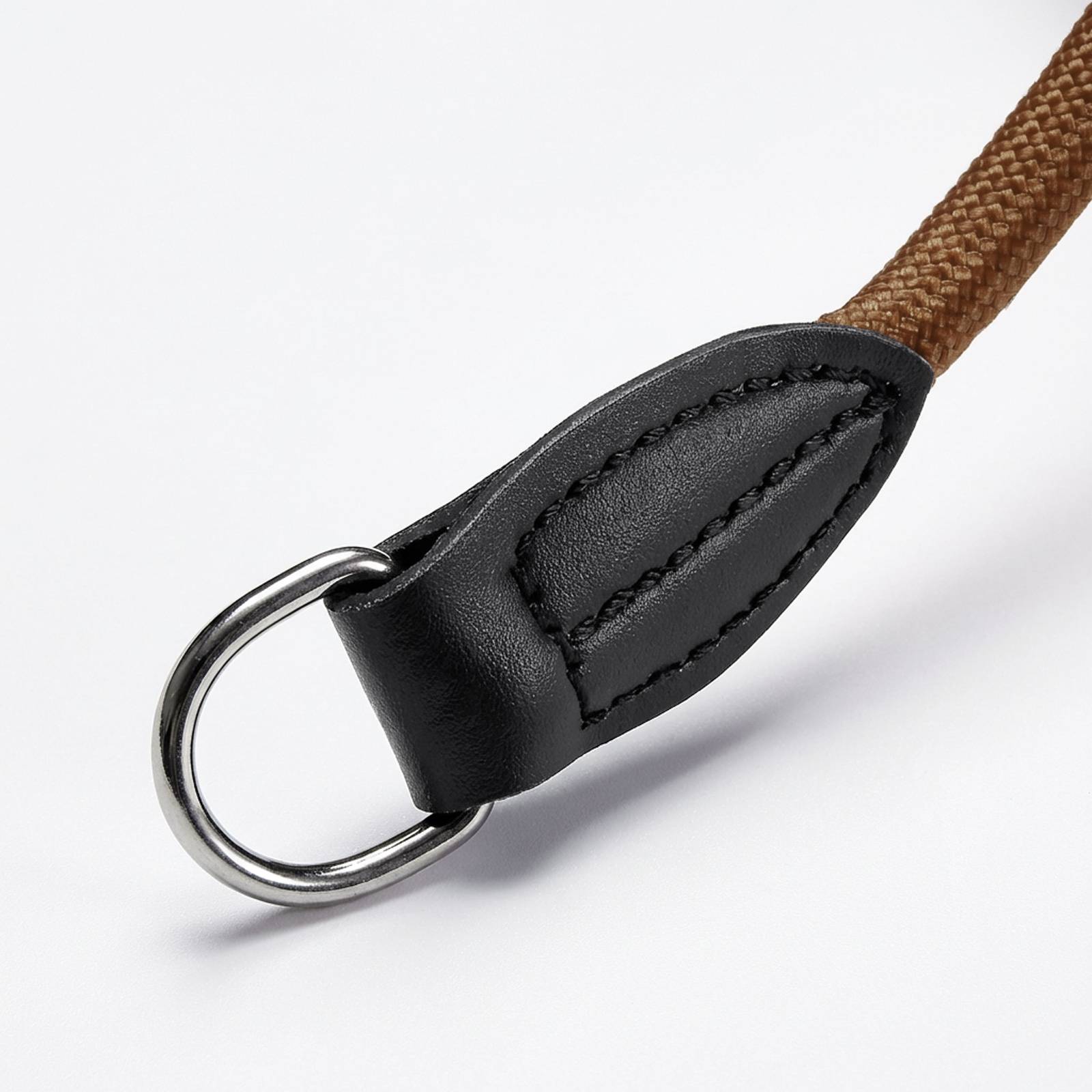 lionto Zugstopp-Halsband, verstellbar & leicht, Retrieverhalsband aus Nylon mit Stoppring, Länge 55 cm, Durchmesser 1 cm, braun