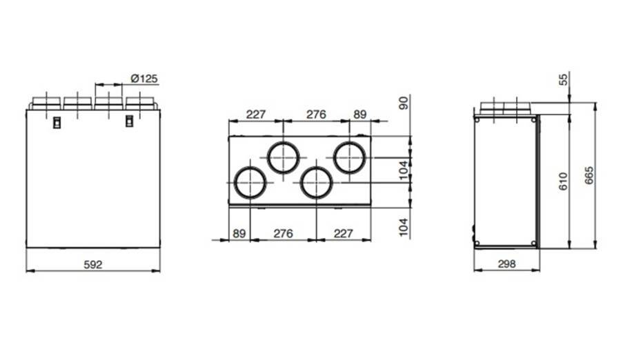 QR280E KWL Lüftungsanlage mi Bypassfunktion und enthalpie Wärmetauscher