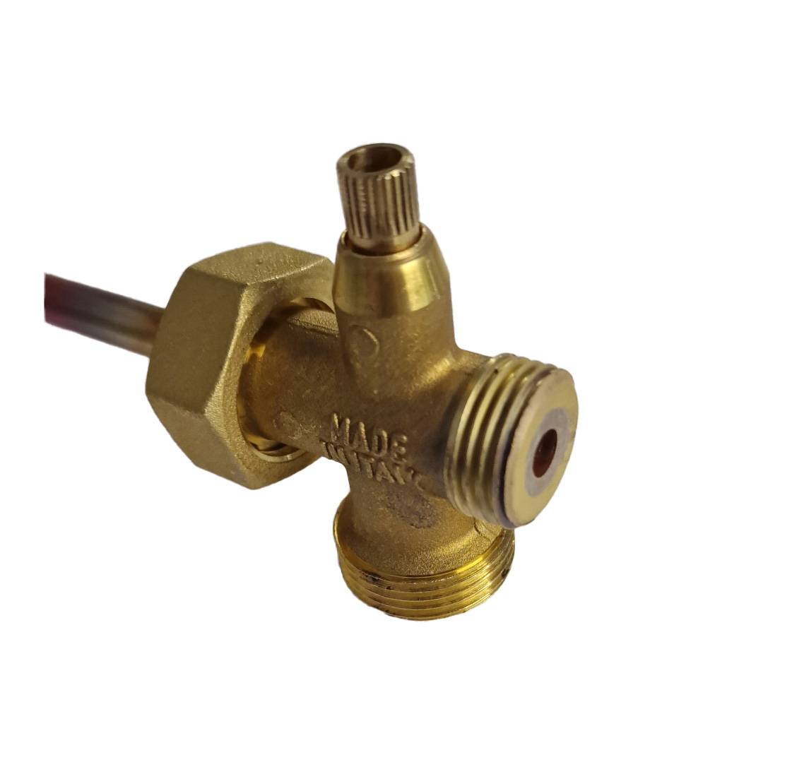 Sensor / Fühler T-Stück mit Handentlüfter lang 3/4"