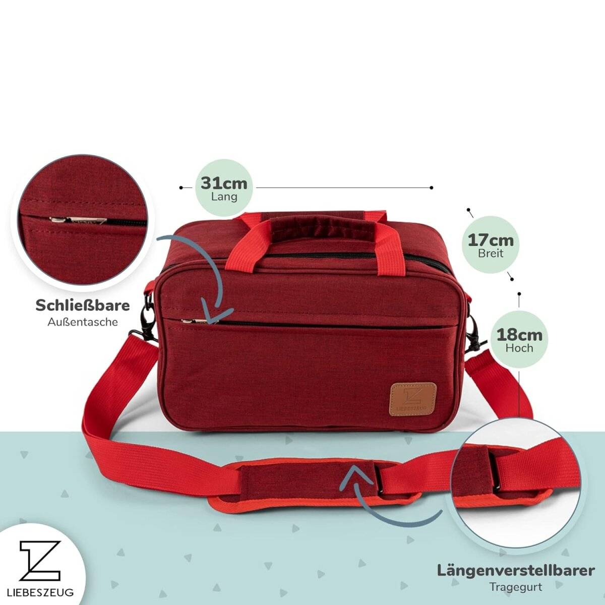 Liebeszeug Tasche kompatibel mit Toniebox Tragetasche mit Platz für 8 Hörfiguren, Kopfhörer, Ladegerät und Zubehör