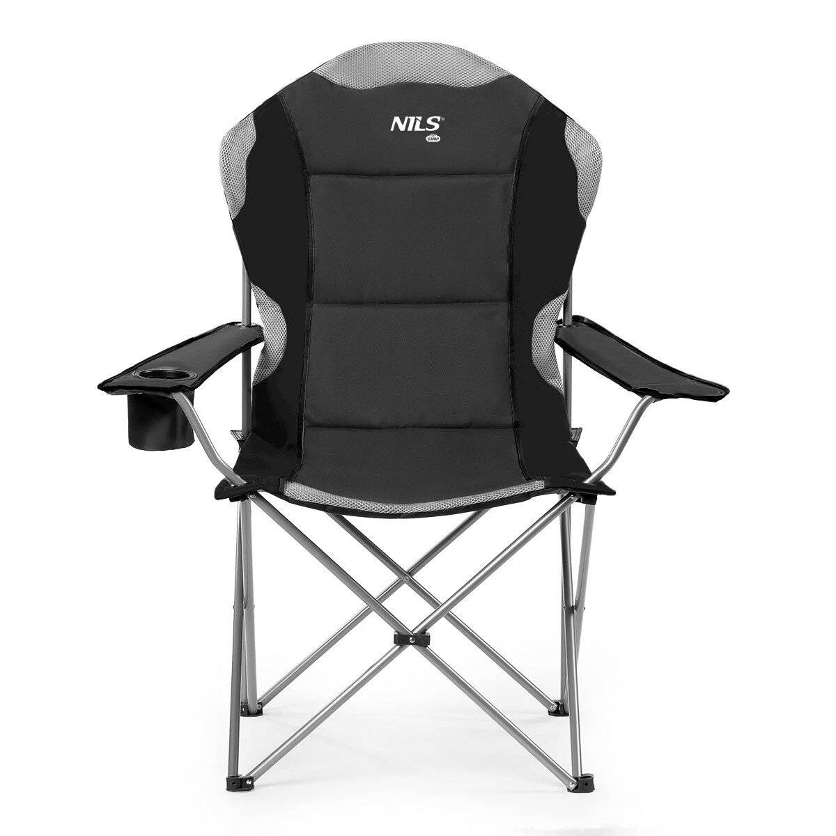 NILS NC3080 Campingstuhl – Klappbarer Outdoor-Stuhl Angelstuhl mit Tragetasche Dunkelgrau