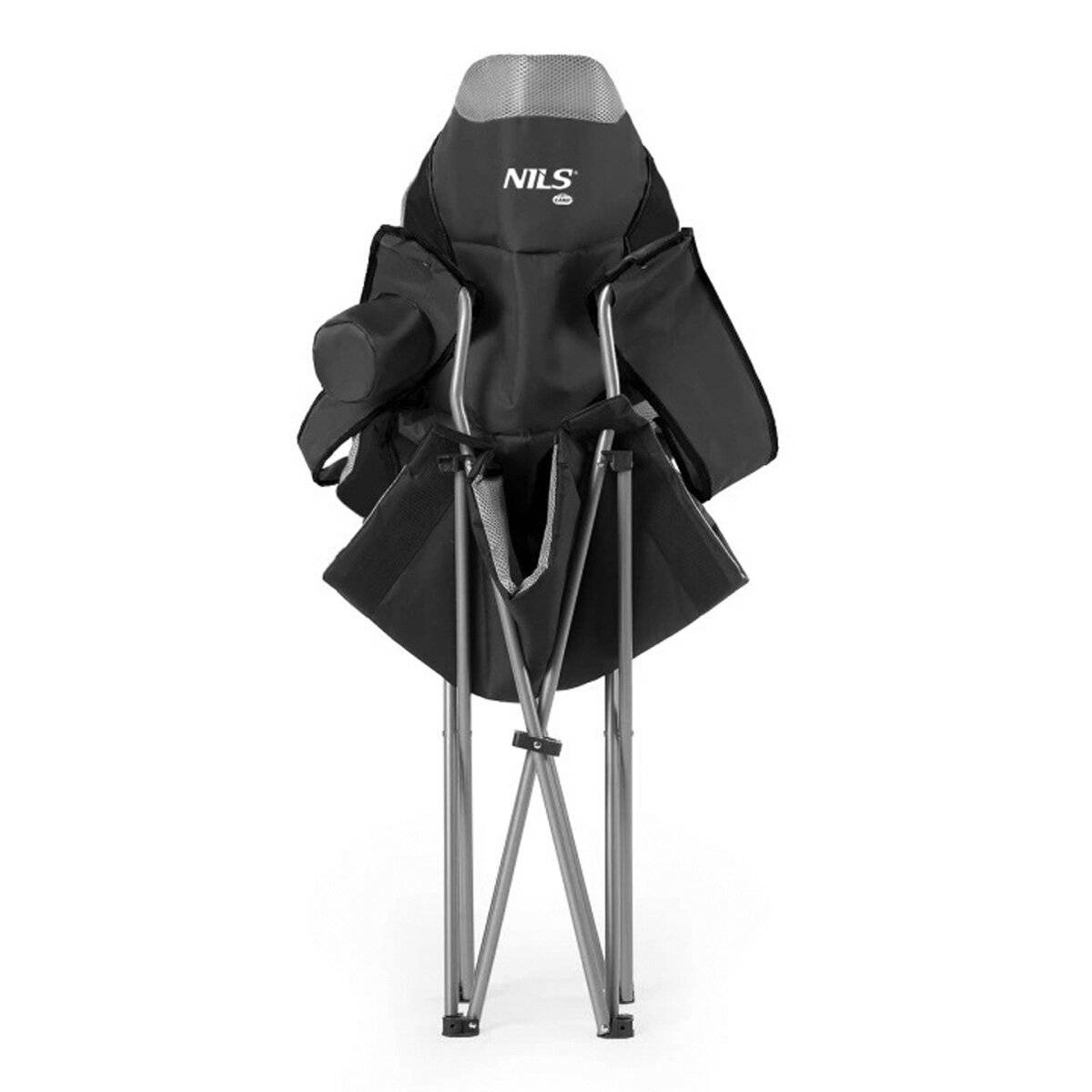 NILS NC3080 Campingstuhl – Klappbarer Outdoor-Stuhl Angelstuhl mit Tragetasche Dunkelgrau