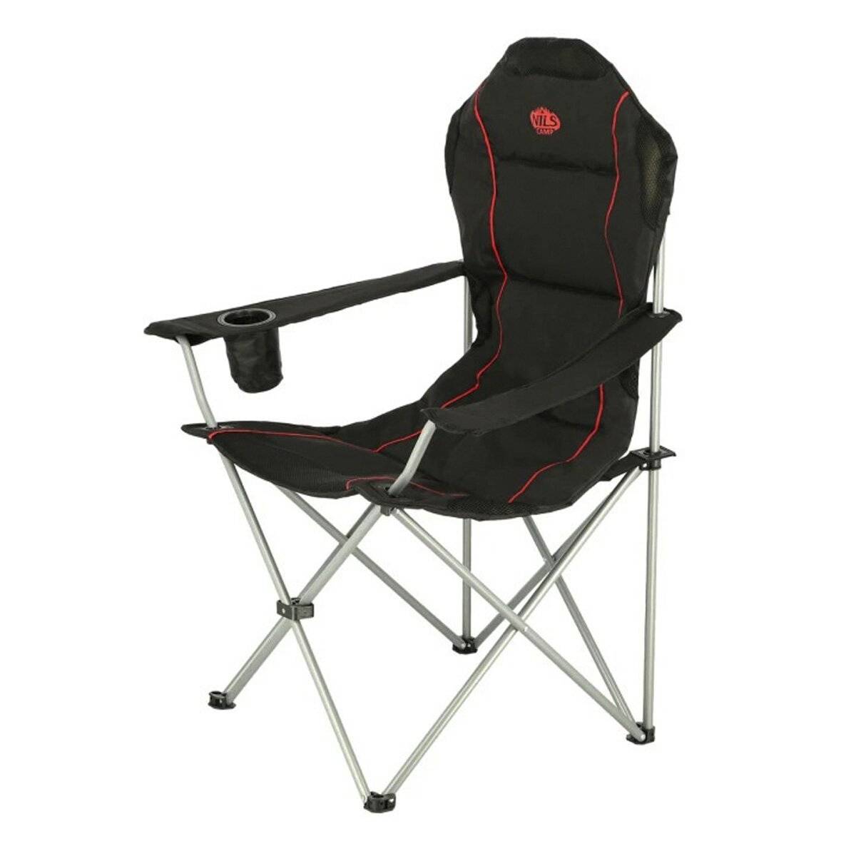 NILS NC3080 Campingstuhl – Klappbarer Outdoor-Stuhl Angelstuhl mit Tragetasche Schwarz