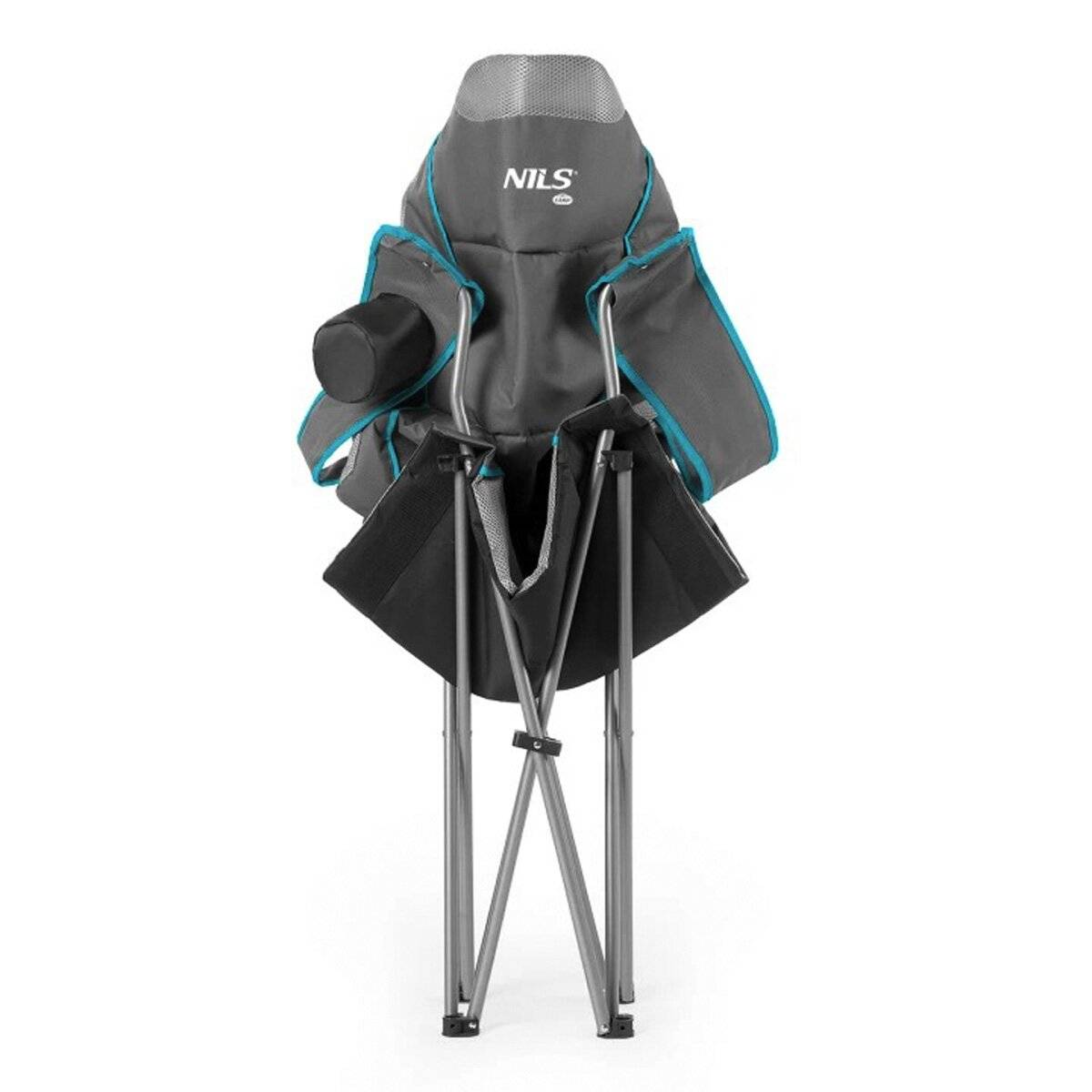 NILS NC3080 Campingstuhl – Klappbarer Outdoor-Stuhl Angelstuhl mit Tragetasche Hellgrau