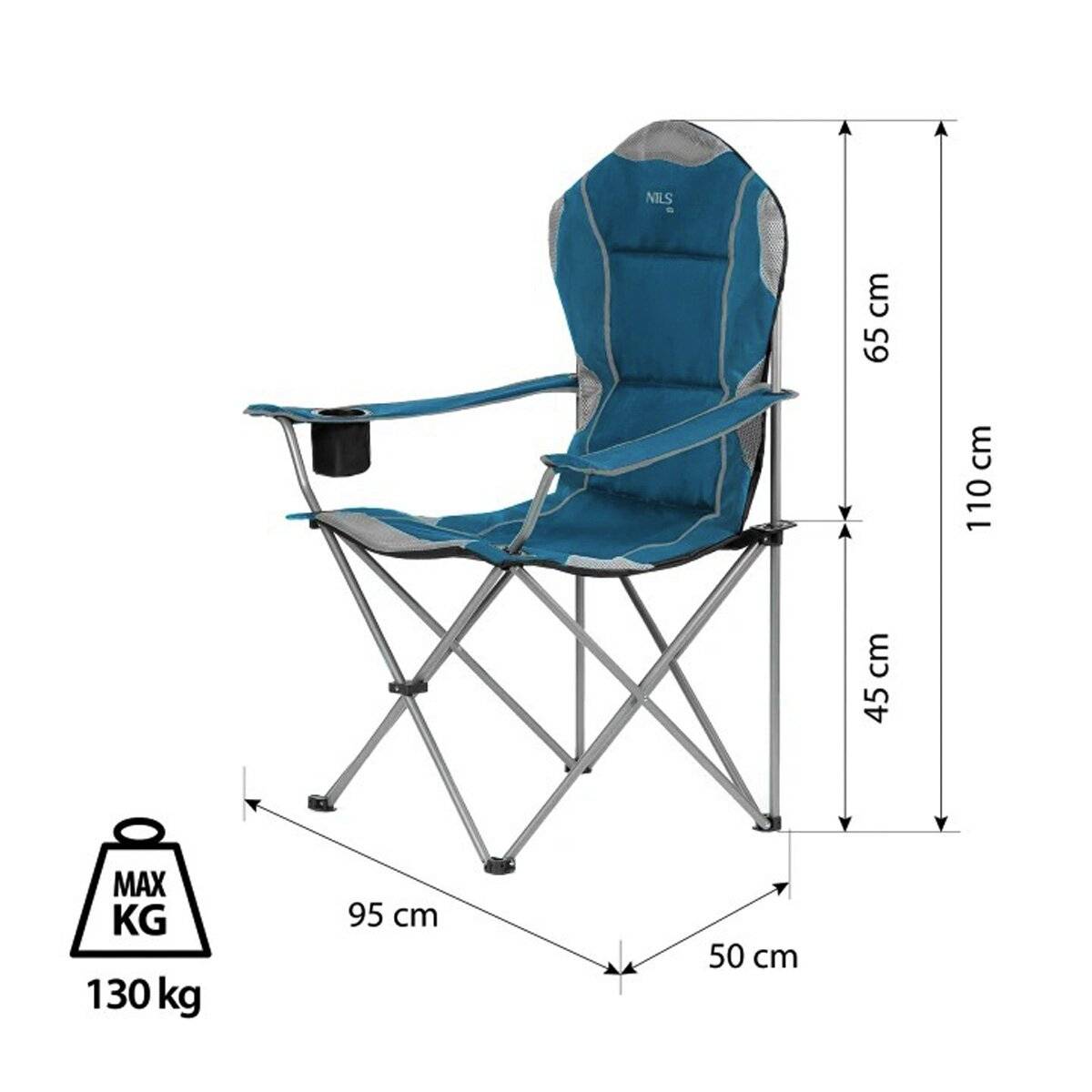 NILS NC3080 Campingstuhl – Klappbarer Outdoor-Stuhl Angelstuhl mit Tragetasche Türkis