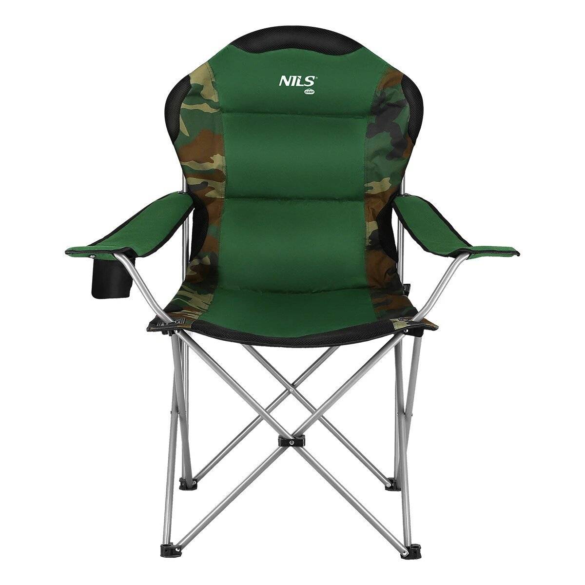 NILS NC3080 Campingstuhl – Klappbarer Outdoor-Stuhl Angelstuhl mit Tragetasche Dunkelgrün