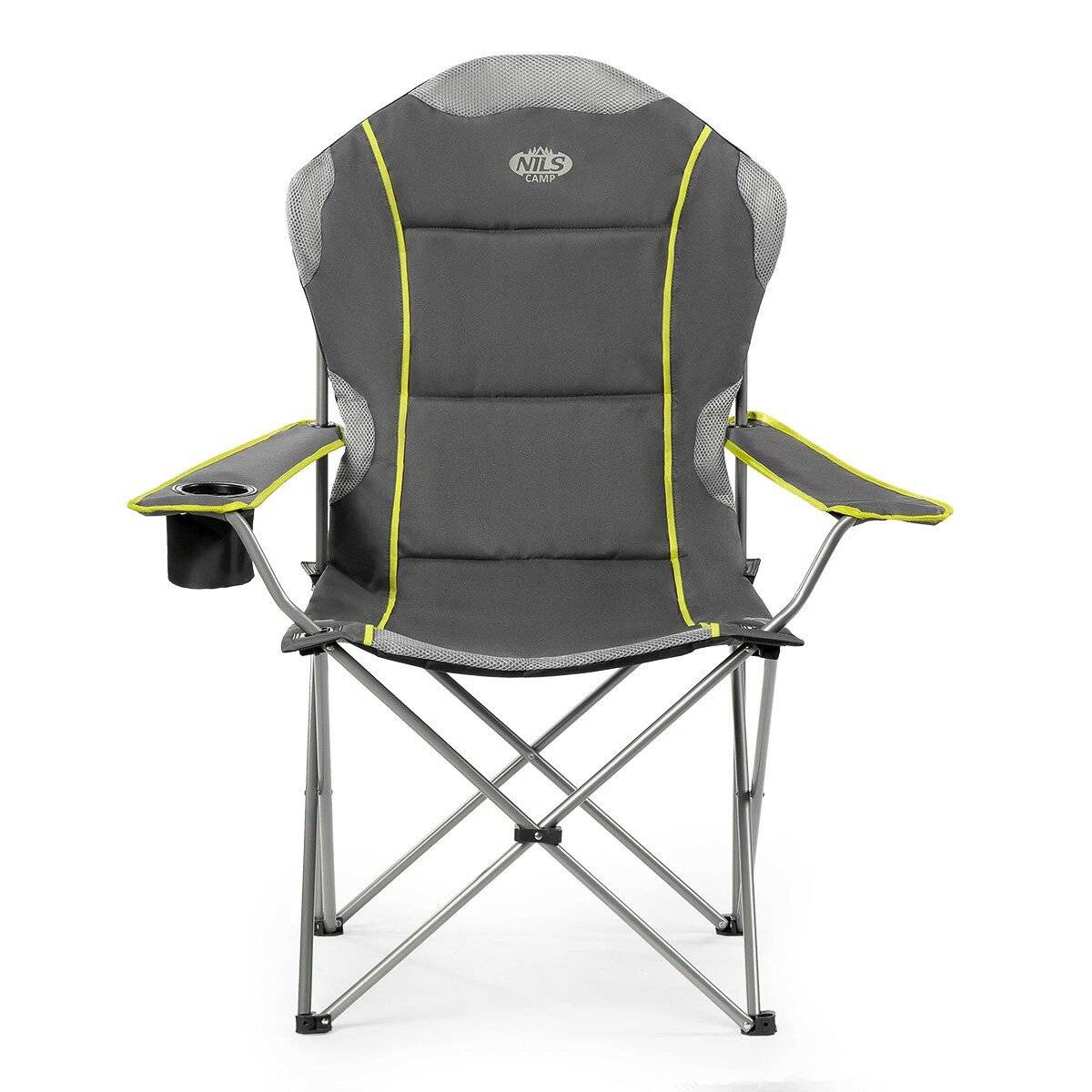 NILS NC3080 Campingstuhl – Klappbarer Outdoor-Stuhl Angelstuhl mit Tragetasche Grau
