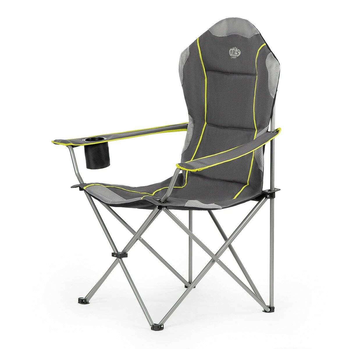 NILS NC3080 Campingstuhl – Klappbarer Outdoor-Stuhl Angelstuhl mit Tragetasche Grau