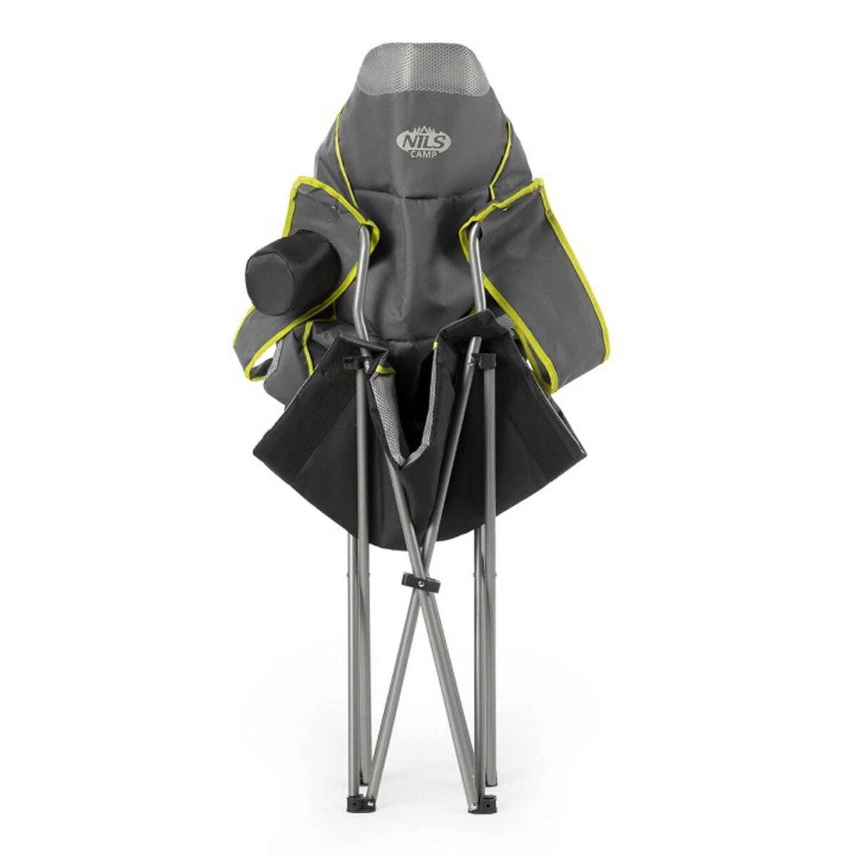 NILS NC3080 Campingstuhl – Klappbarer Outdoor-Stuhl Angelstuhl mit Tragetasche Grau