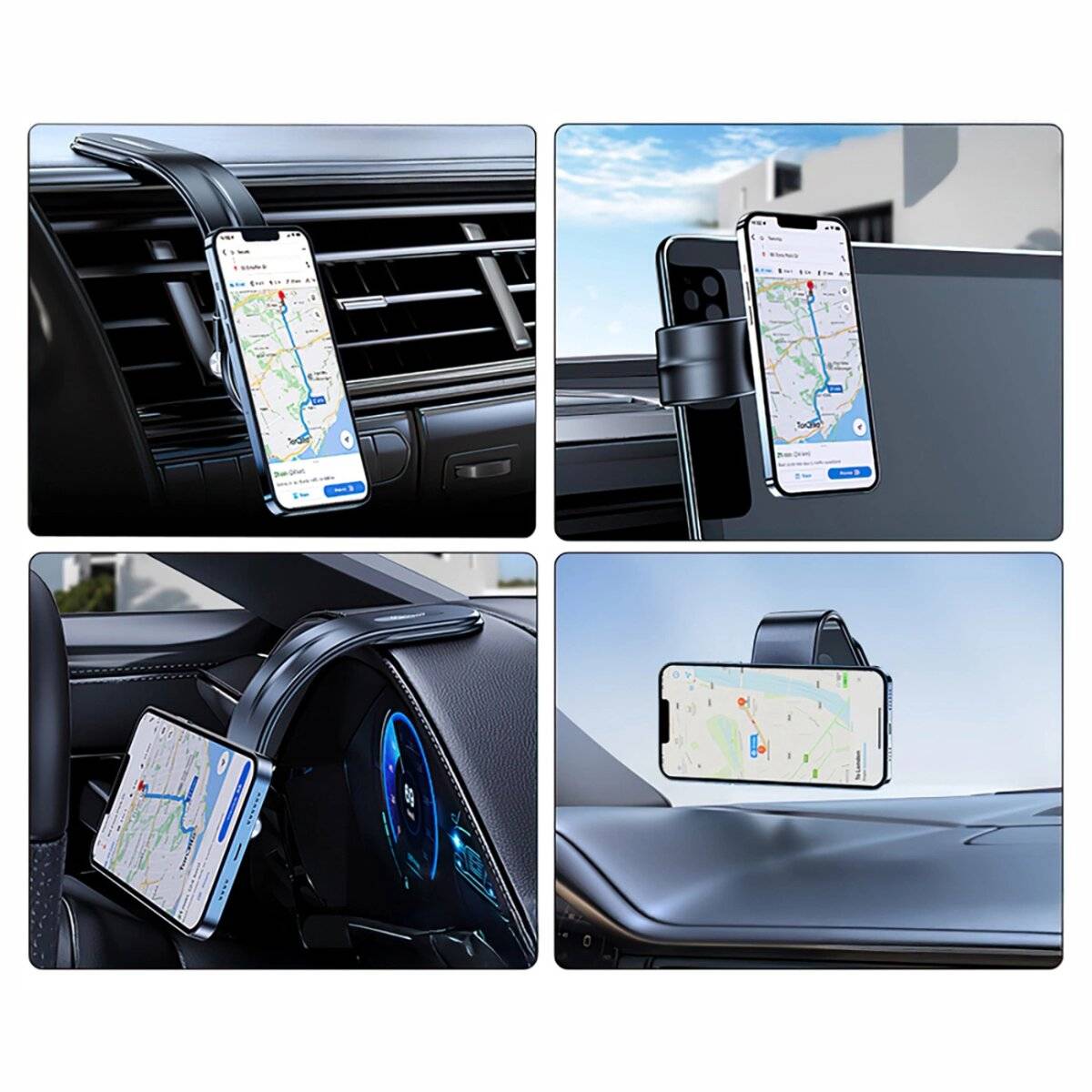 Wozinsky WCZ2Y2S Magnetische Autohalterung mit 15 W MagSafe Ladegerät – Schwarz
