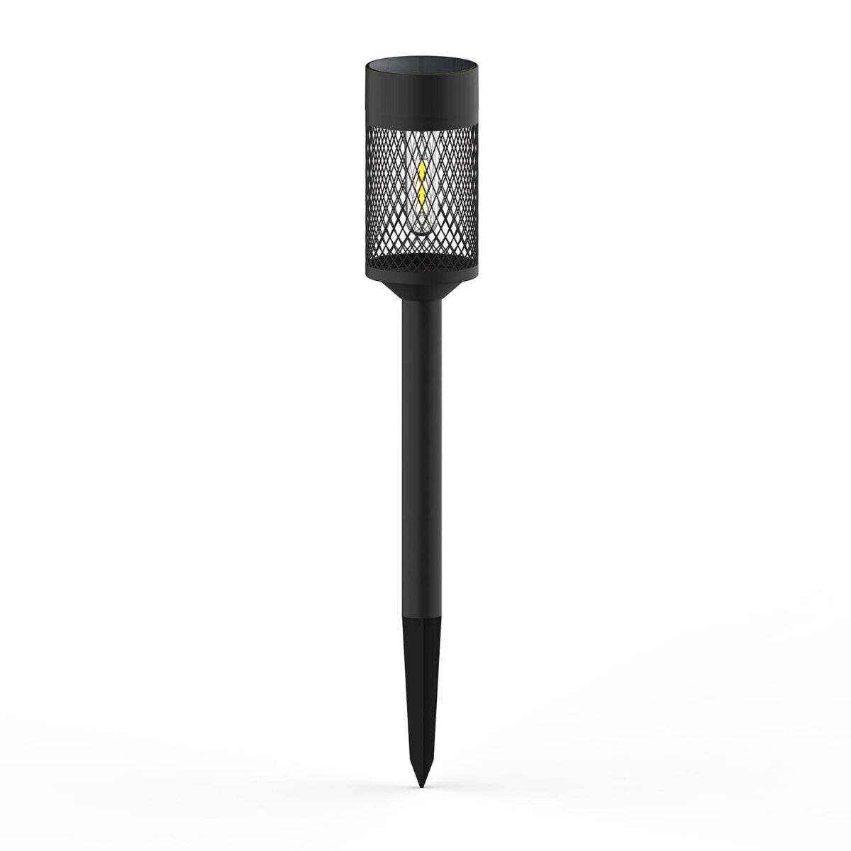 Forever Light Solar LED Lamp Steel Post SUNARI FLS-15, Schwarz