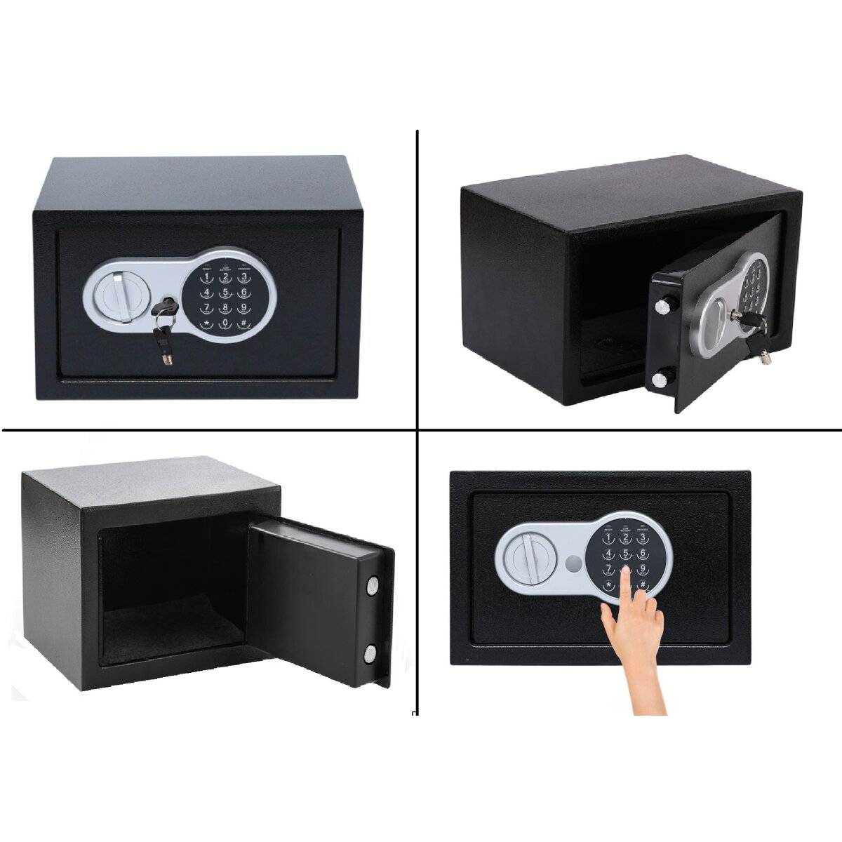 Tresor mit elektronischem Zahlenschloss & Notschlüssel - 8,5 L, 31 x 20 x 20 cm