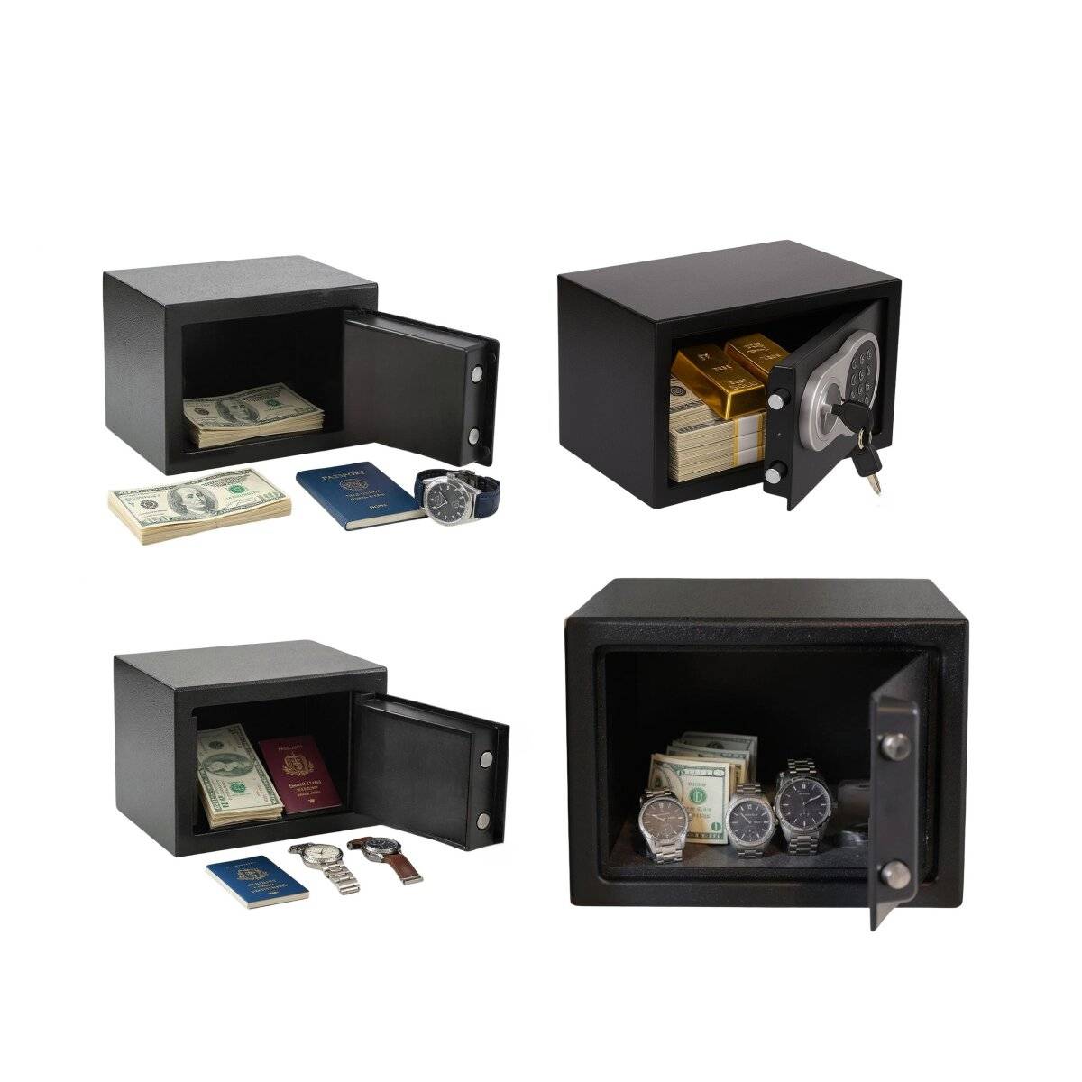Tresor mit elektronischem Zahlenschloss & Notschlüssel - 8,5 L, 31 x 20 x 20 cm