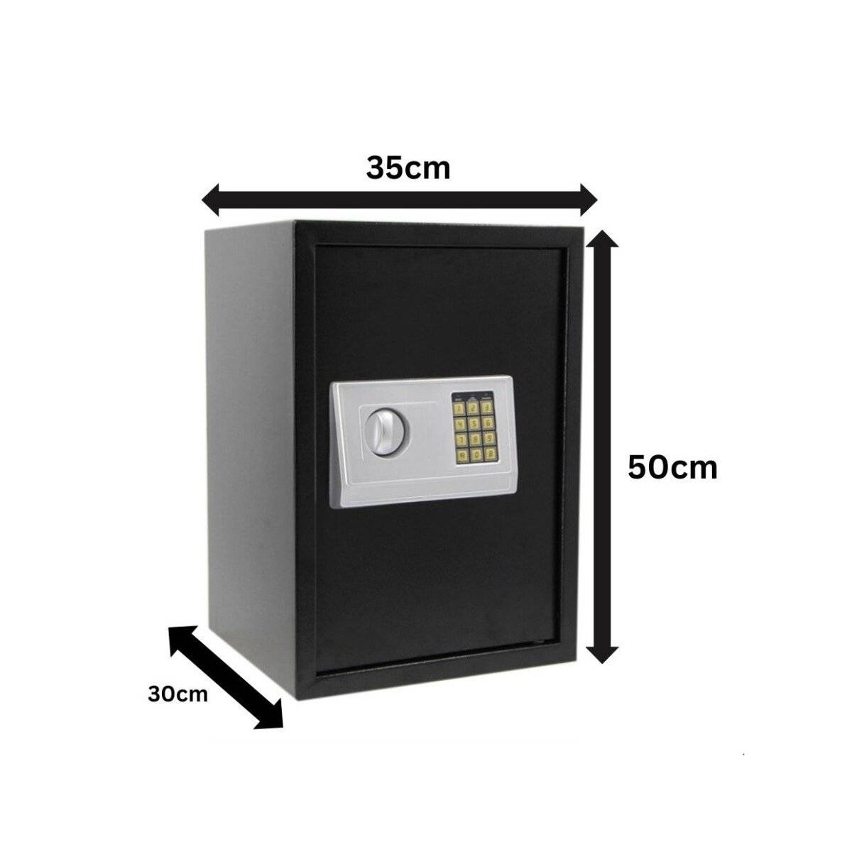 Tresor mit elektronischem Zahlenschloss & Notschlüssel - 43 L, 50 x 35 x 30 cm